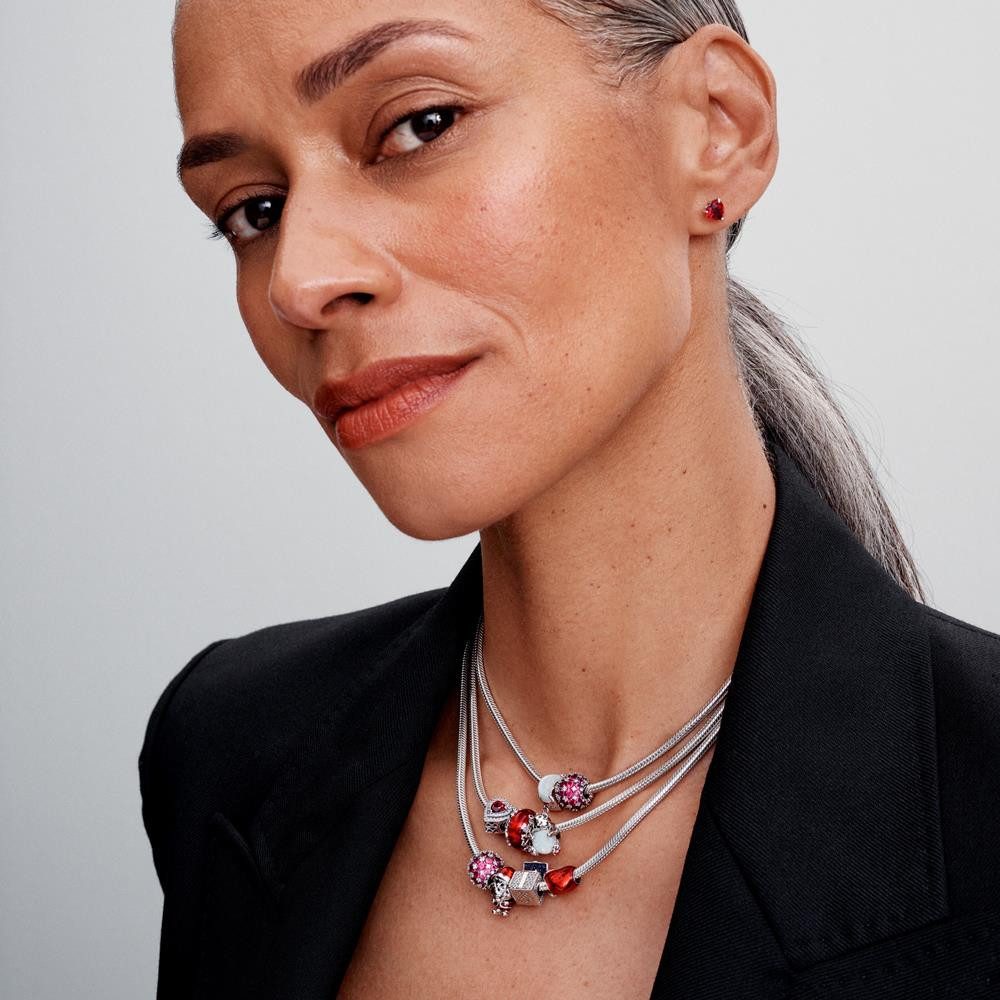 Pandora Charm-Einhänger Eisbär Slide-Charm aus Sterlingsilber, synth. Opal von PANDORA