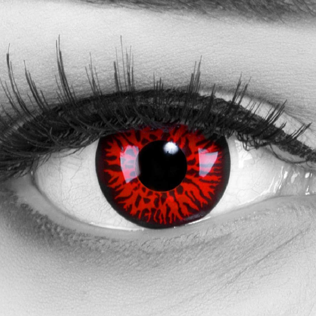 MeralenS Jahreslinsen Farbige Red Demon Kontaktlinsen - Ohne Stärke für Cosplays