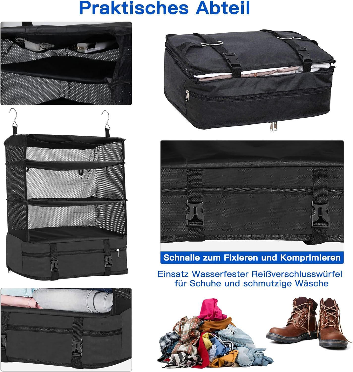 Jibenhome Kofferorganizer Koffer Organizer Hängend Faltbare, Reiseregale Pa günstig online kaufen