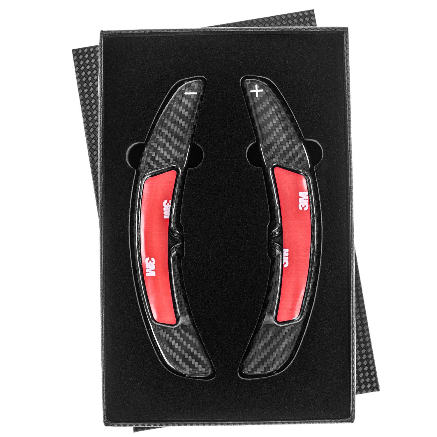T-Carbon Lenkeradapter Auto Lenkrad Schaltwippen Paddel Aufsatz Echt Carbon SCHWARZ, (2-tlg., für 718 BOXSTER T S GTS GT4 982 2016-2025)