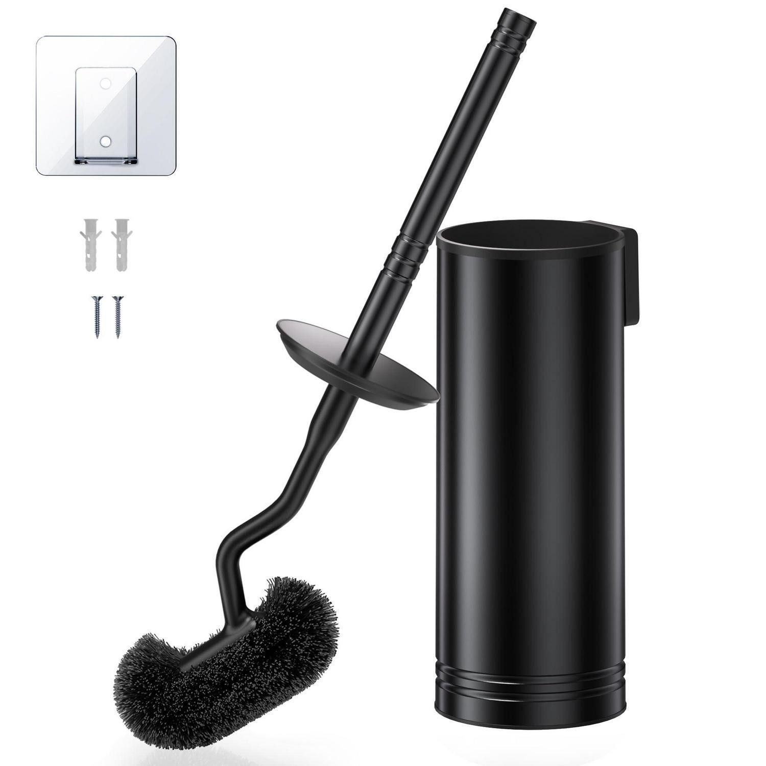 LuxusKollektion WC-Reinigungsbürste Klobürste Set Edelstahl Schwarz