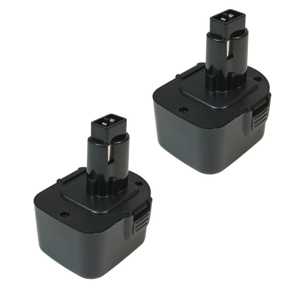 Trade-Shop 2x Akku passend für DE-9075 DE-9274 DW-9071 DW-9072 DW-9074 Akku Ni-MH 3000 mAh (12 V)