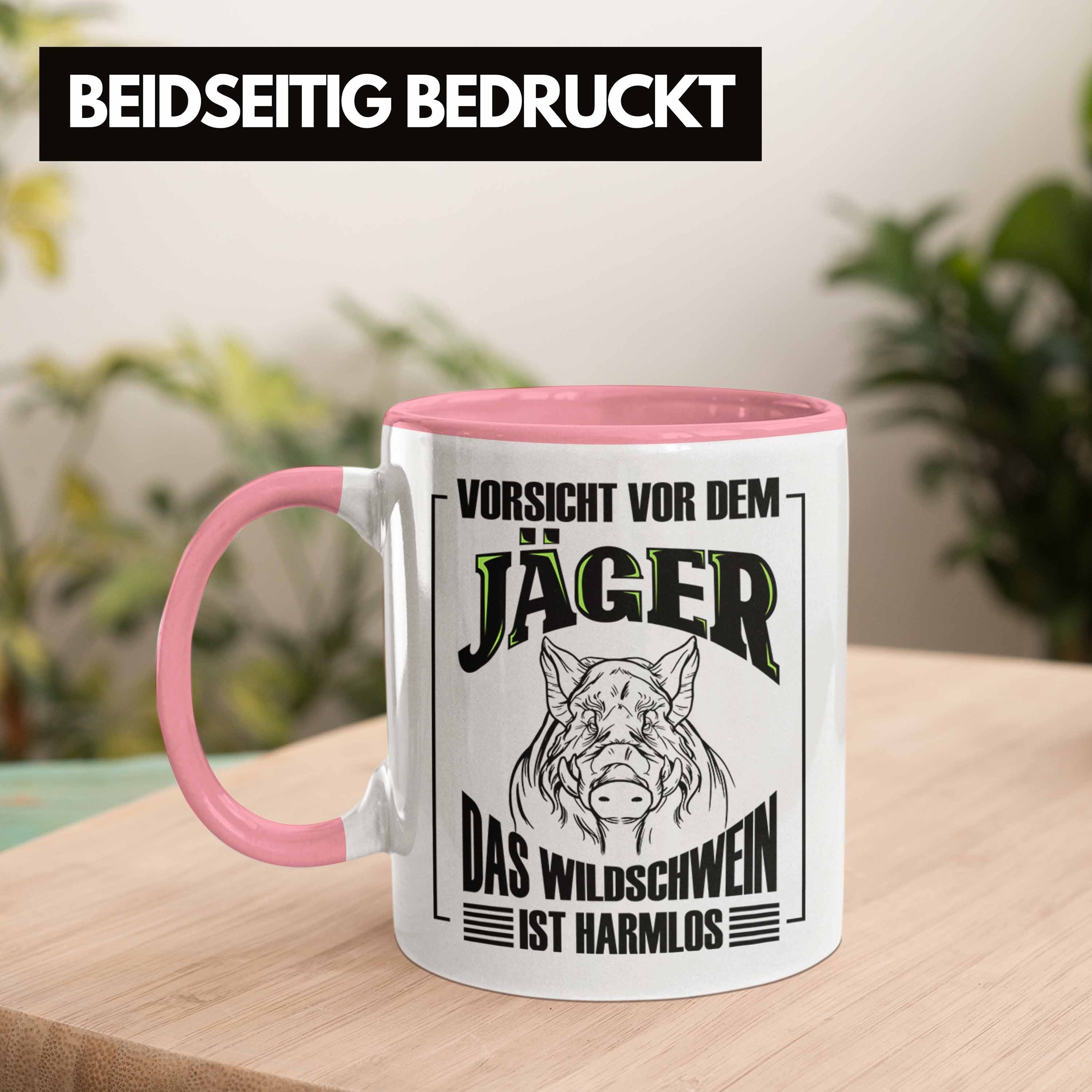 Trendation Tasse Lustige Tasse Spruch Wildschwein Geschenk Rosa Jagd Geschenkidee Jäger für