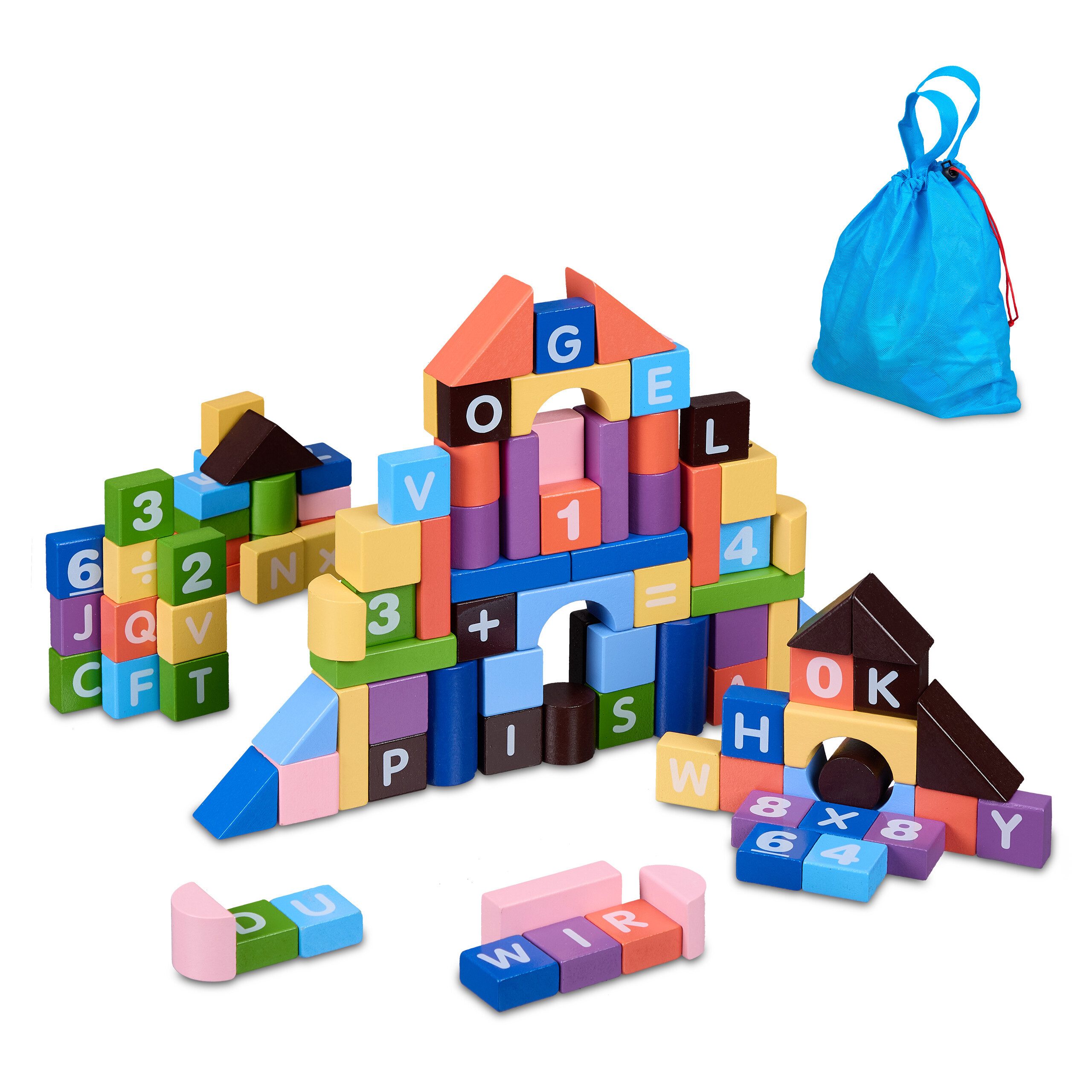 relaxdays Bunte Bausteine im Set Spielbausteine, (109 St), A