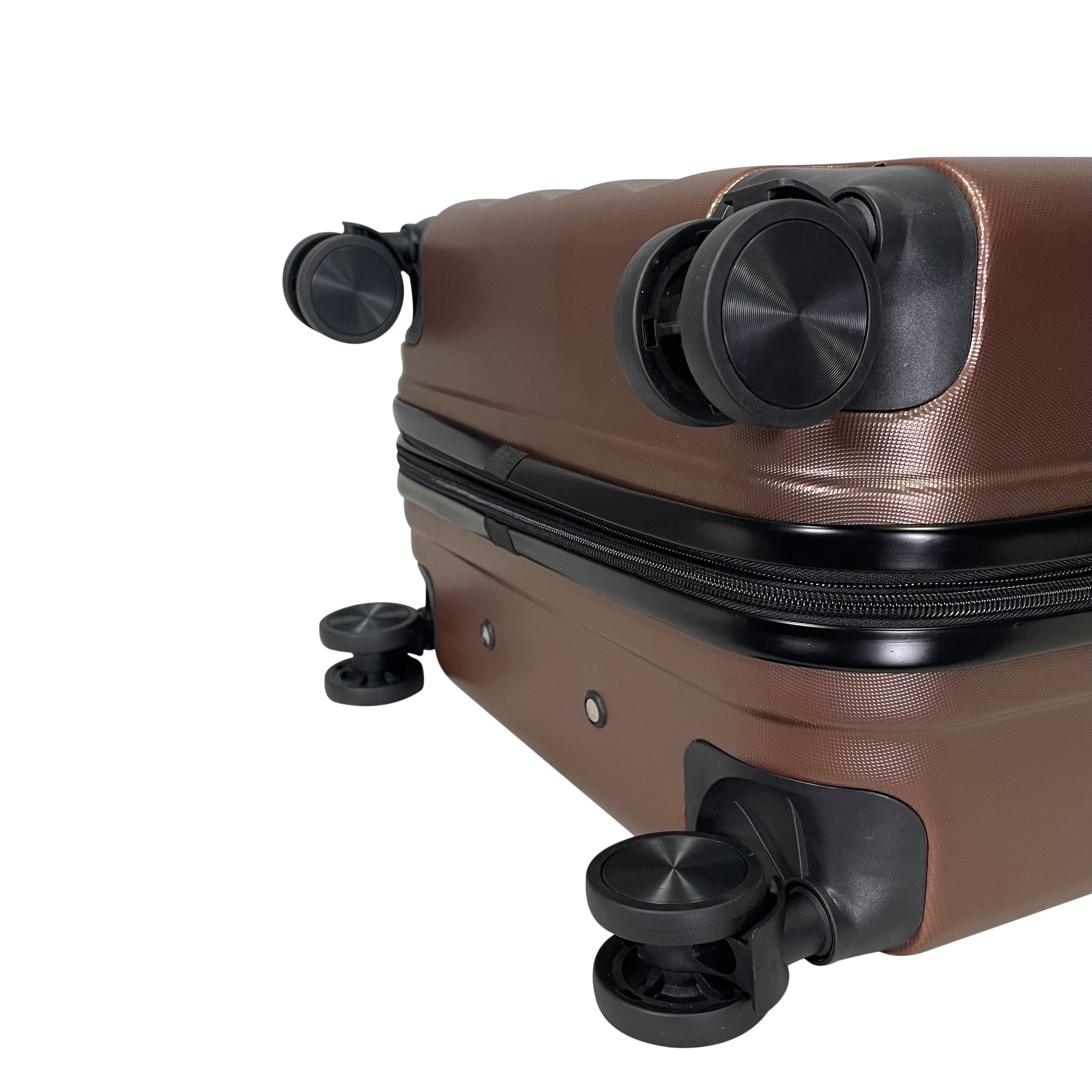 Koffer MTB (Handgepäck-Mittel-Groß-Set) Hartschalen Kaffee erweiterbar Reisekoffer ABS