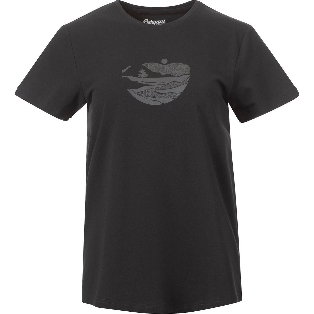 Bergans Kurzarmshirt Nordmarka Organic Cotton Print Tee Women Leichtes und bequemes T-Shirt aus 95 % Baumwolle, ideal für Wanderer