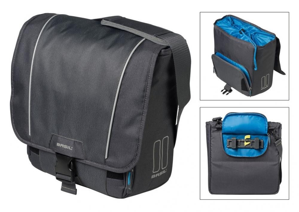 Basil Fahrradtasche Basil Schultertasche Sport Design Commuter graphite mit Kordelverschlu