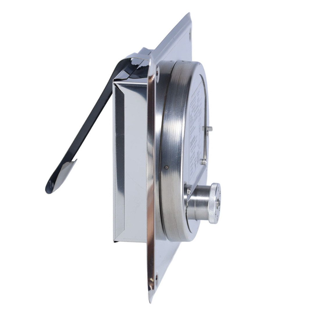 Subtiel Schornstein Zugregler Ø 150 mm, mit Montageplatte, 140 x 140 mm, Edelstahl