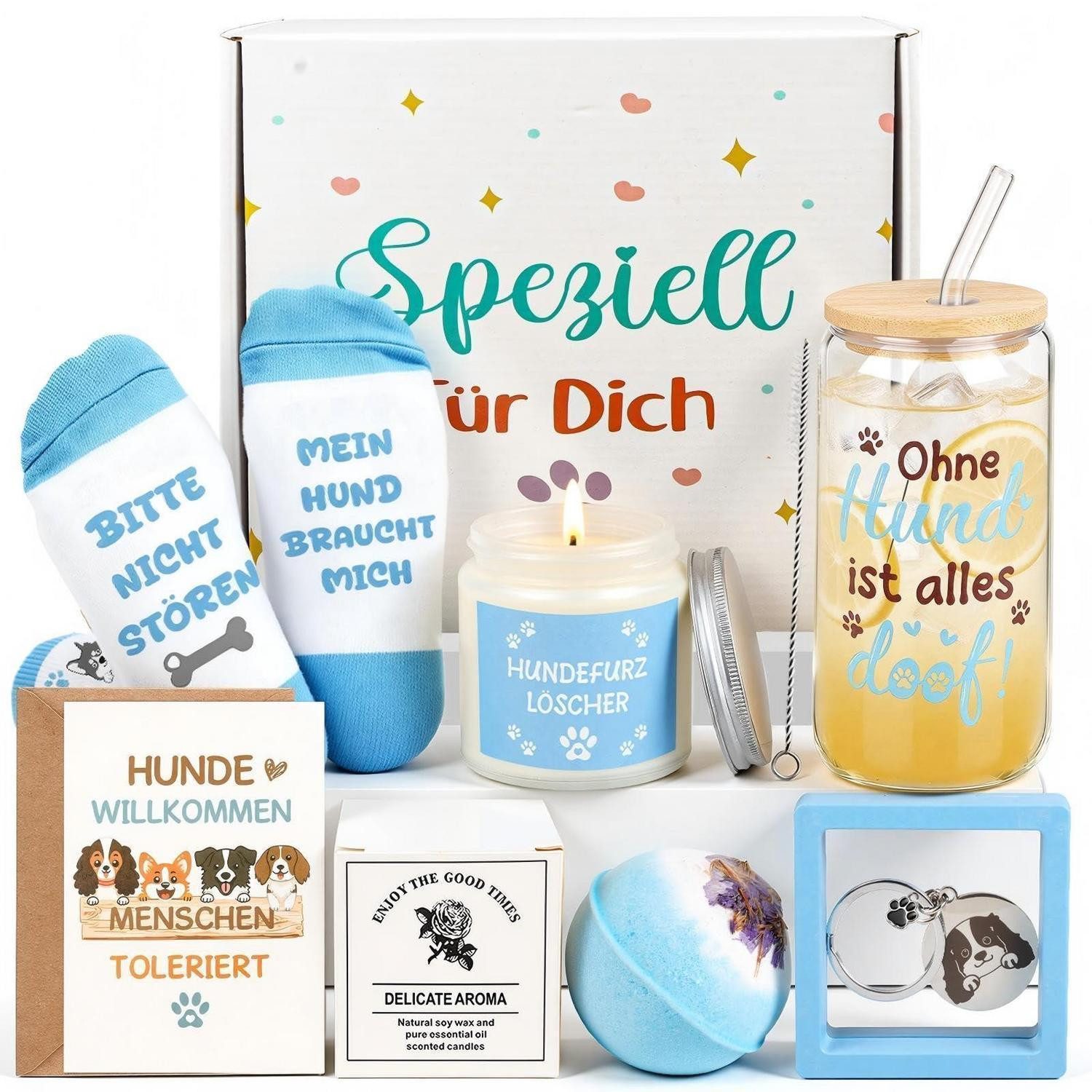 LuxusKollektion Geschenkbox Geschenkset Hundeliebhaber mit Becher & Socken