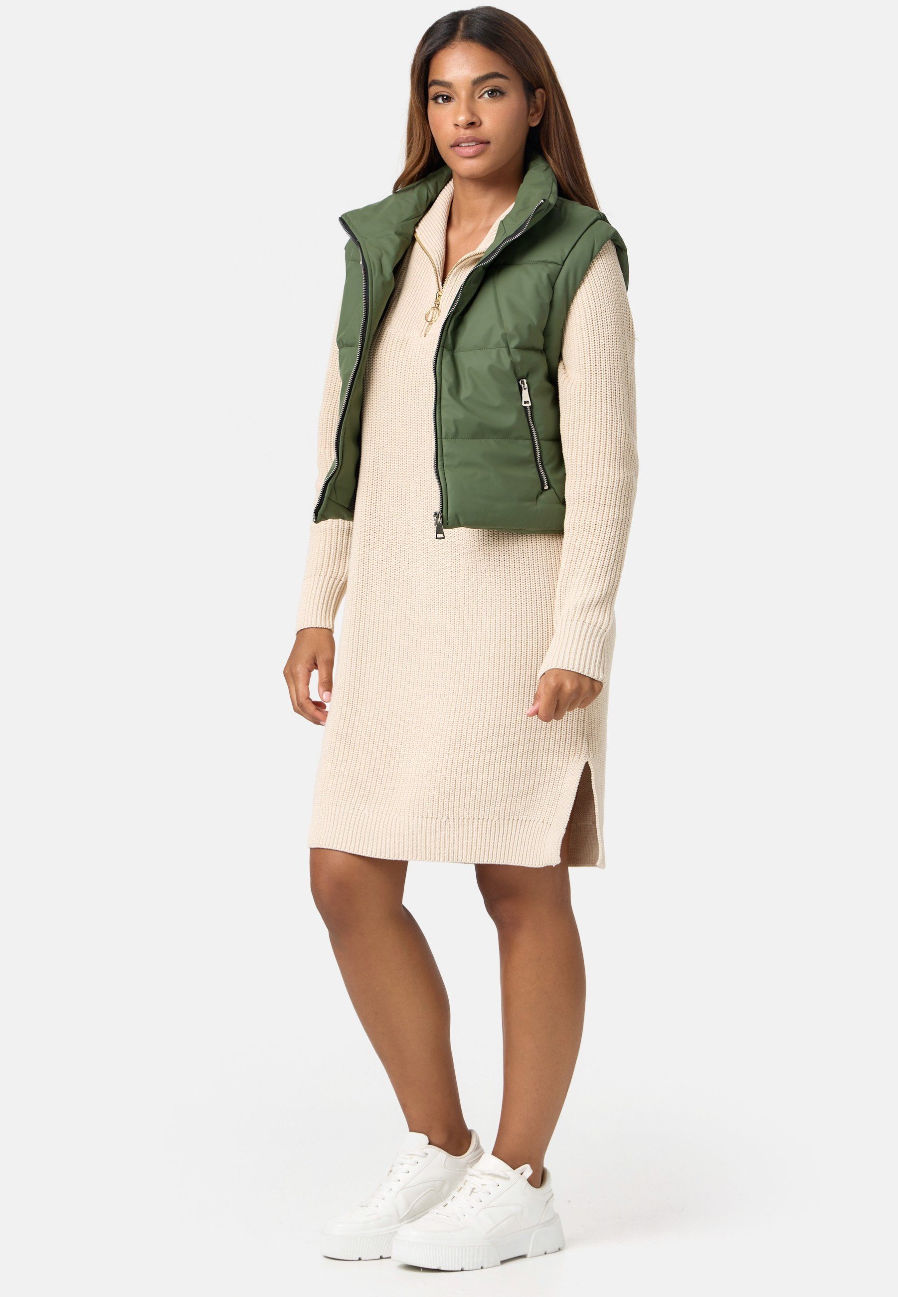 Kunstleder Worldclassca Khaki Worldclassca S-L aus Steppweste Winter Damen Kurze Steppweste