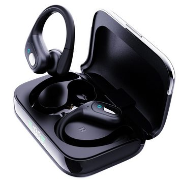 OKWISH Wireless Kopfhörer Headset Ohrhörer Earbuds Bluetooth HiFi Stereo Bluetooth-Kopfhörer (Lärmreduzierung, Siri, Bluetooth 5.3, Ladeetui mit LED Anzeige, Touch, Wasserdicht, Kabellos, Geräuschisolierung)
