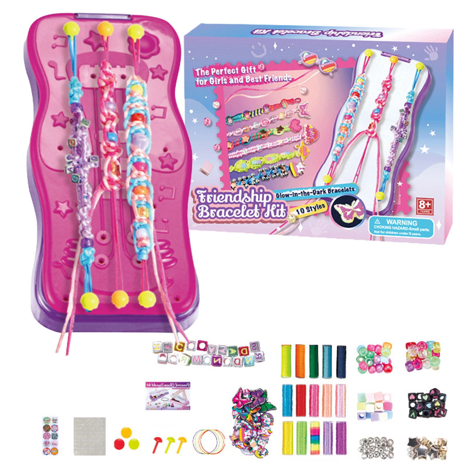 Mutig Kreativset Freundschaftsbänder Bastelset für Mädchen, (DIY Kunst und Bastelspielzeug,Freundschaft Armbänder Basteln Flechtset Knüpfset, für Kinder Alter 6 7 8 9 10 11 12 Burtstagsgeschenke)