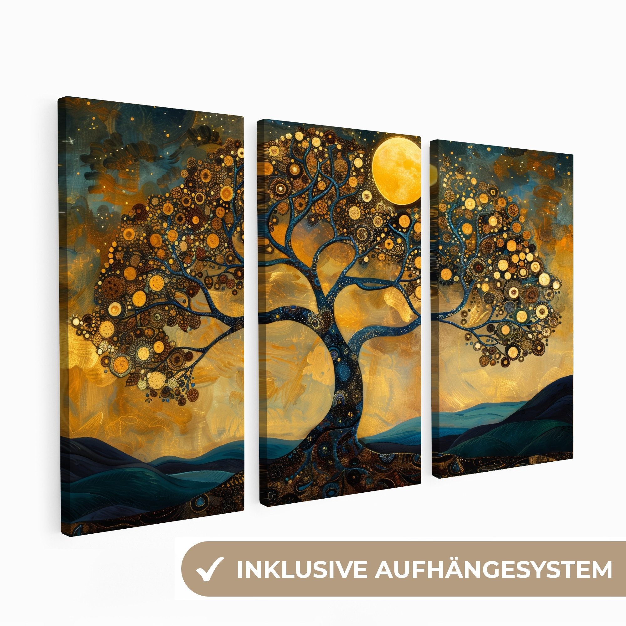 MuchoWow Leinwandbild Baum - Gelb - günstig online kaufen