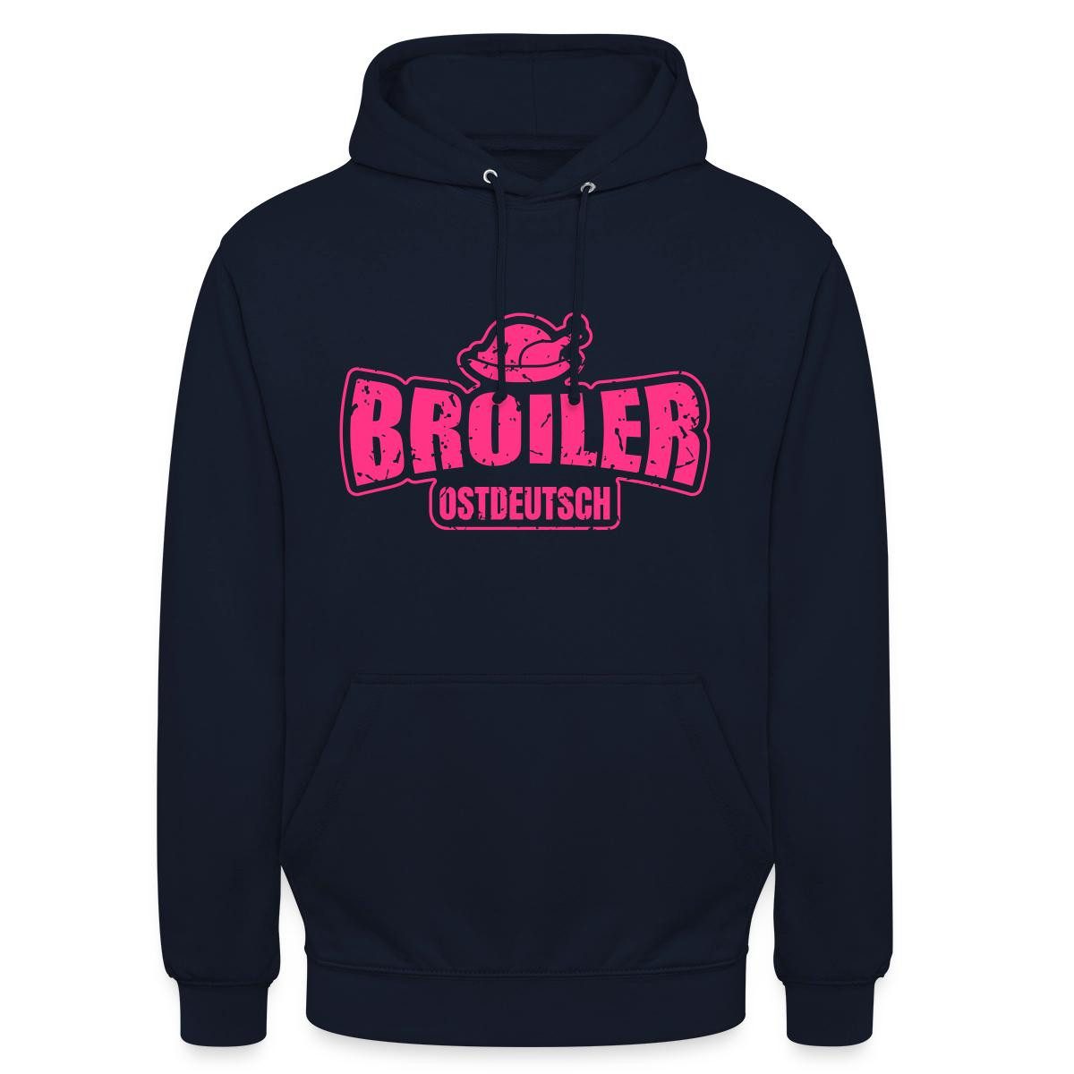 Spreadshirt Hoodie Ostdeutschland Broiler Unisex Hoodie (1-tlg) Unisex-Schnitt: Sitzt bei Männern körpernah, bei Frauen weit