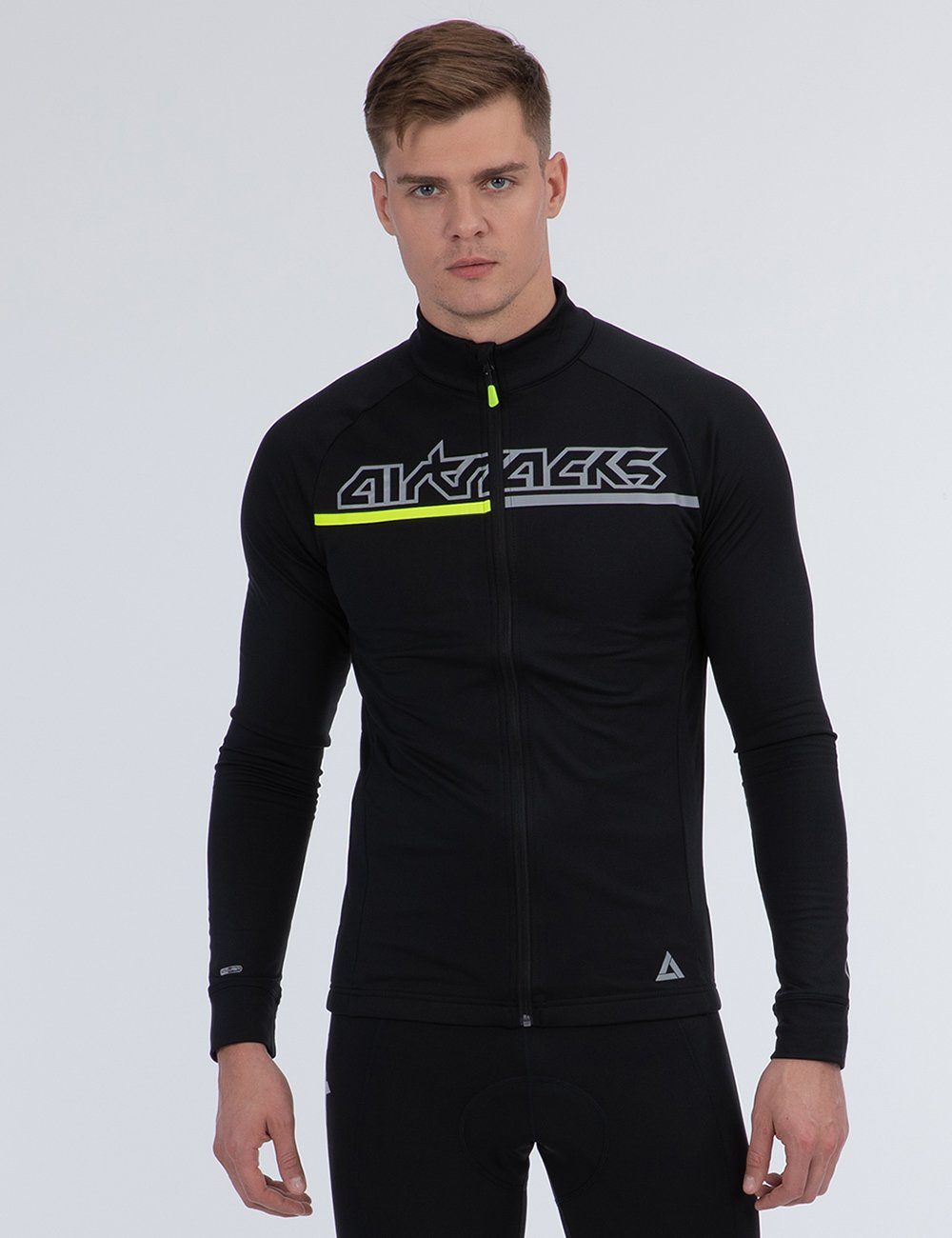 Airtracks Radtrikot Herren Thermo Fahrradtrikot Langarm Pro Team Radtrikot mit Winter Fleece für Herbst-Winter » S M L XL XXL XXXL «