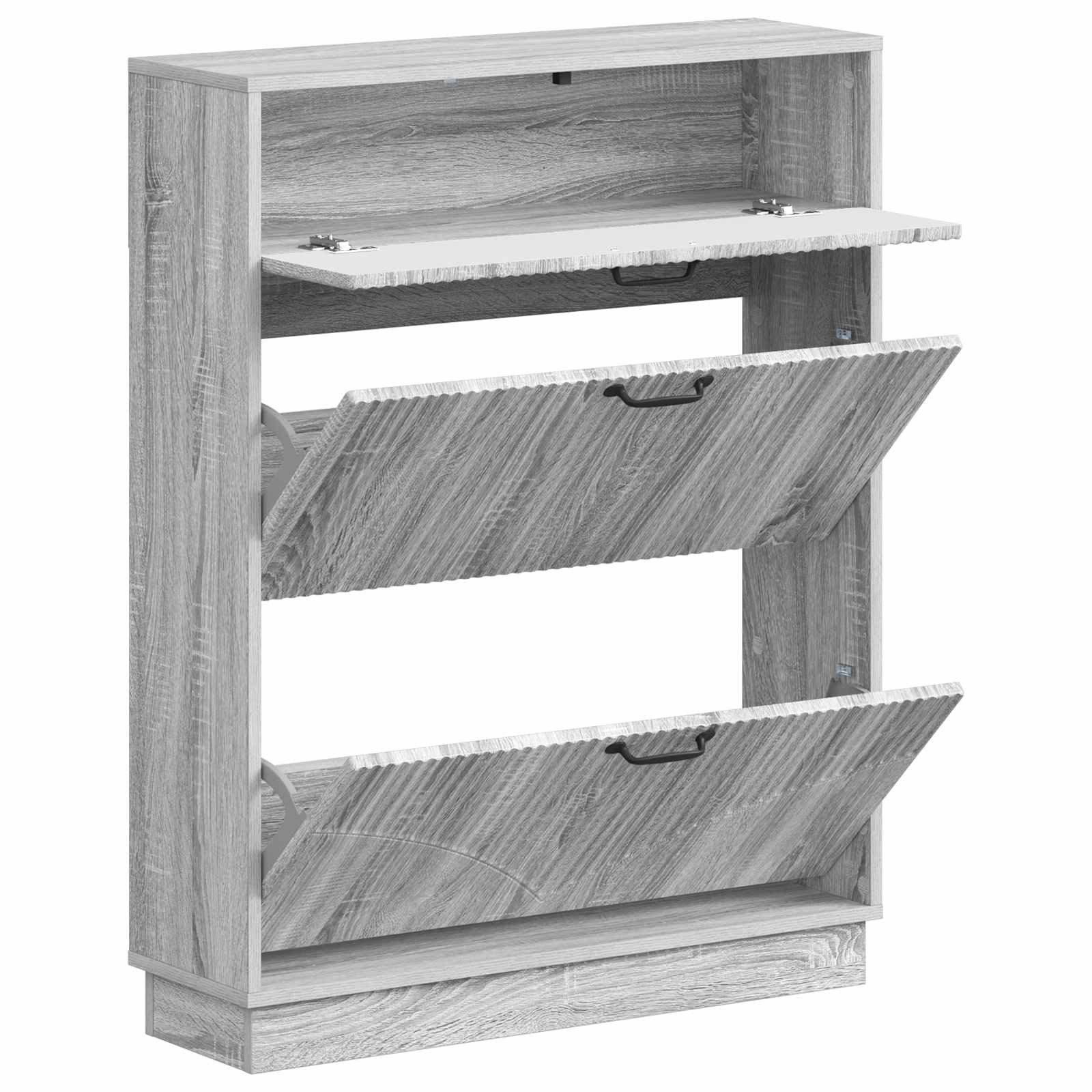vidaXL Schuhregal Schuhschrank HOORN 78 x 24 x 100 cm Holzwerkstoff Sonoma-Grau