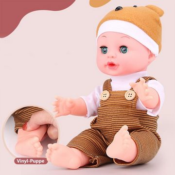 XDeer Babypuppe Puppe Soft Touch mit Soundfunktion Babypuppe Lebensecht, Handgefertigt Babypuppen