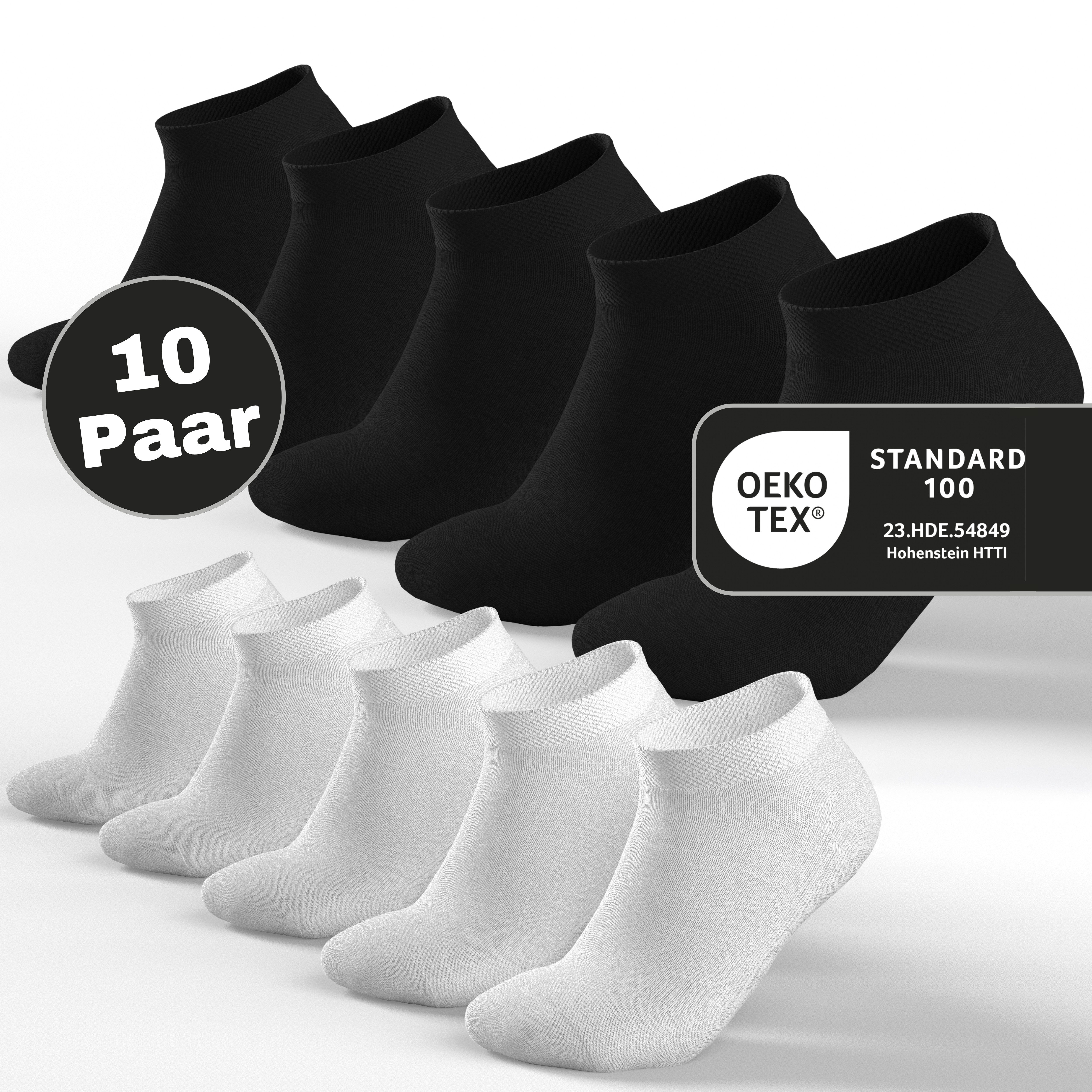 MEDOLY Sneakersocken Premium Sneaker Socken 80% Baumwolle (10 Paar) Herren & Damen mit Komfortbund & Nahtlos - ohne Gummidruck