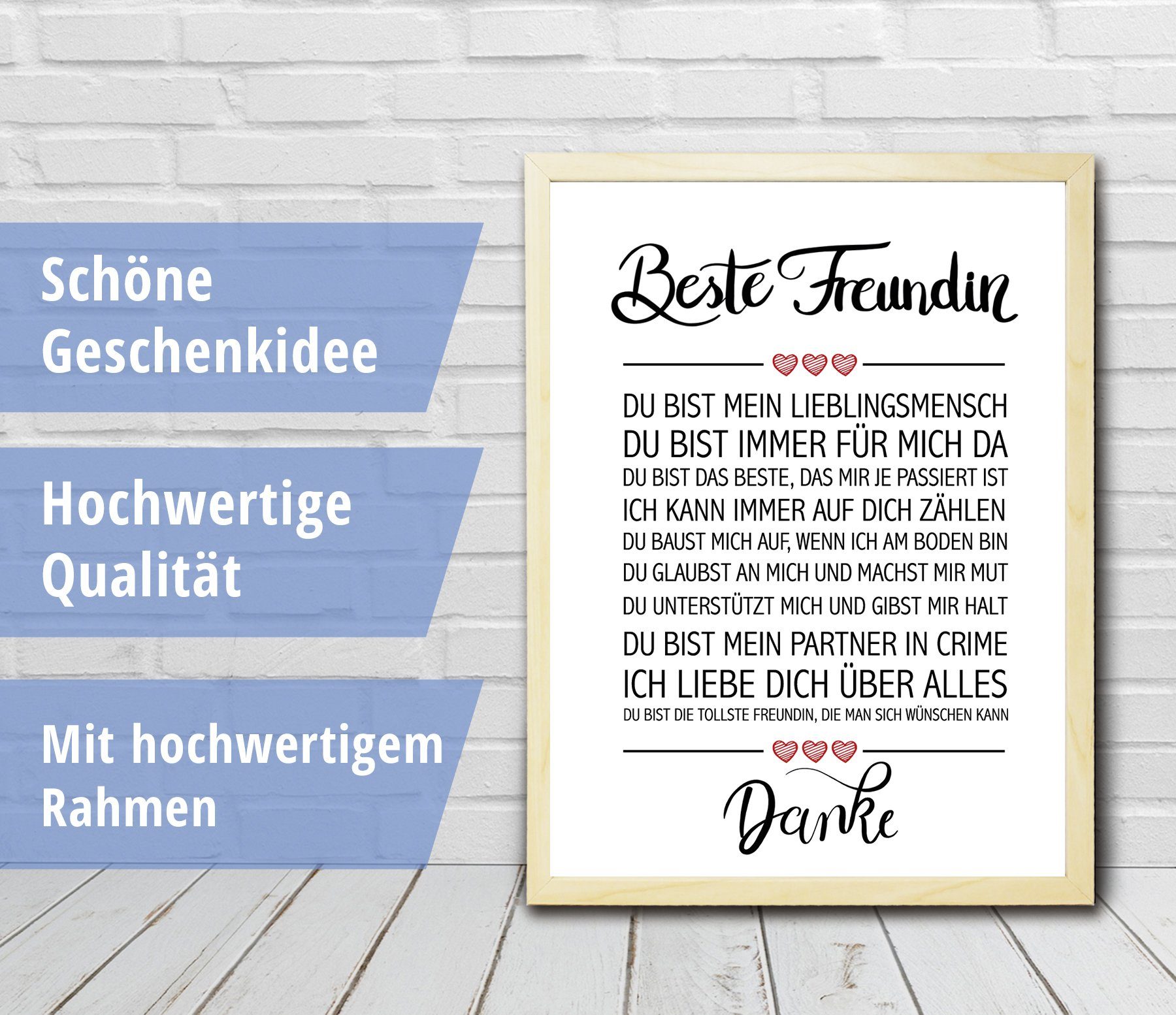 Close Up Poster Beste Freundin gerahmter günstig online kaufen