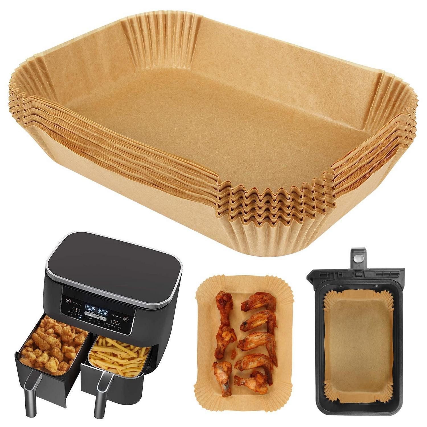 LuxusKollektion Backpapier Backpapier Heißluftfritteuse Airfryer 50 Stück Braun