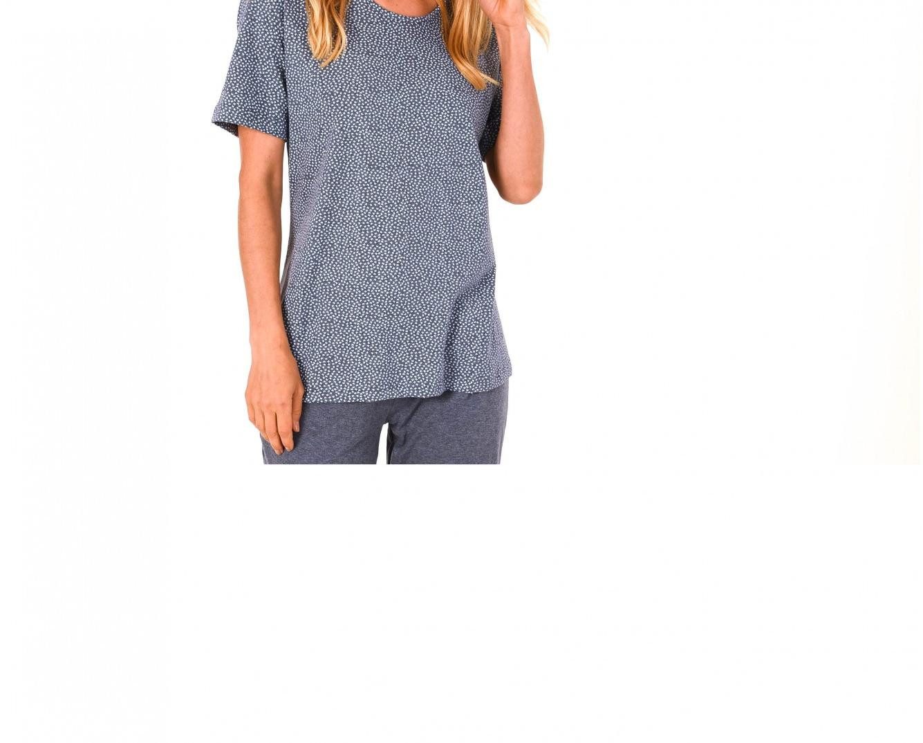 Normann Relaxanzug Damen Shirt Oberteil kurzarm Mix & Match Minimalprint