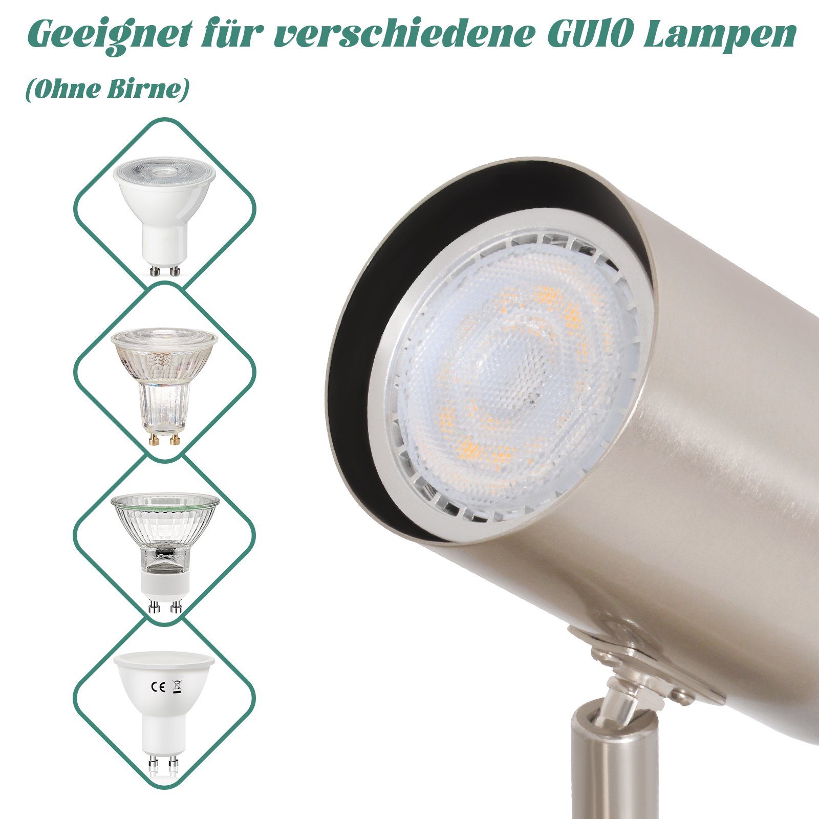 330°Schwenkbar LED Modern, Deckenstrahler ZMH fest LED 1/2/3/4 Flur integriert, Schwenkbar Deckenleuchte Flammig GU10