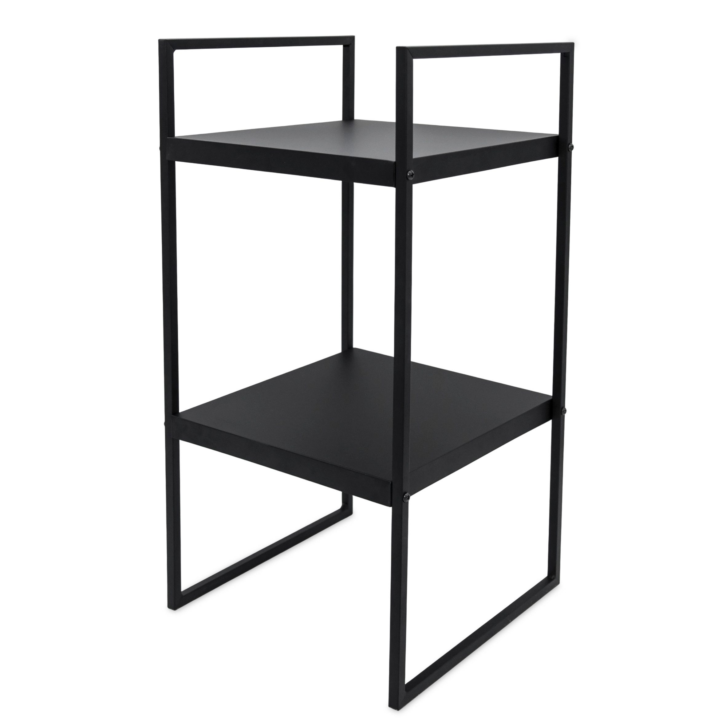 Spetebo Standregal Metall Standregal schwarz offen mit 2 Fächern - 54 x 27 cm, Anzahl 1-tlg., zwei praktische Ablagen
