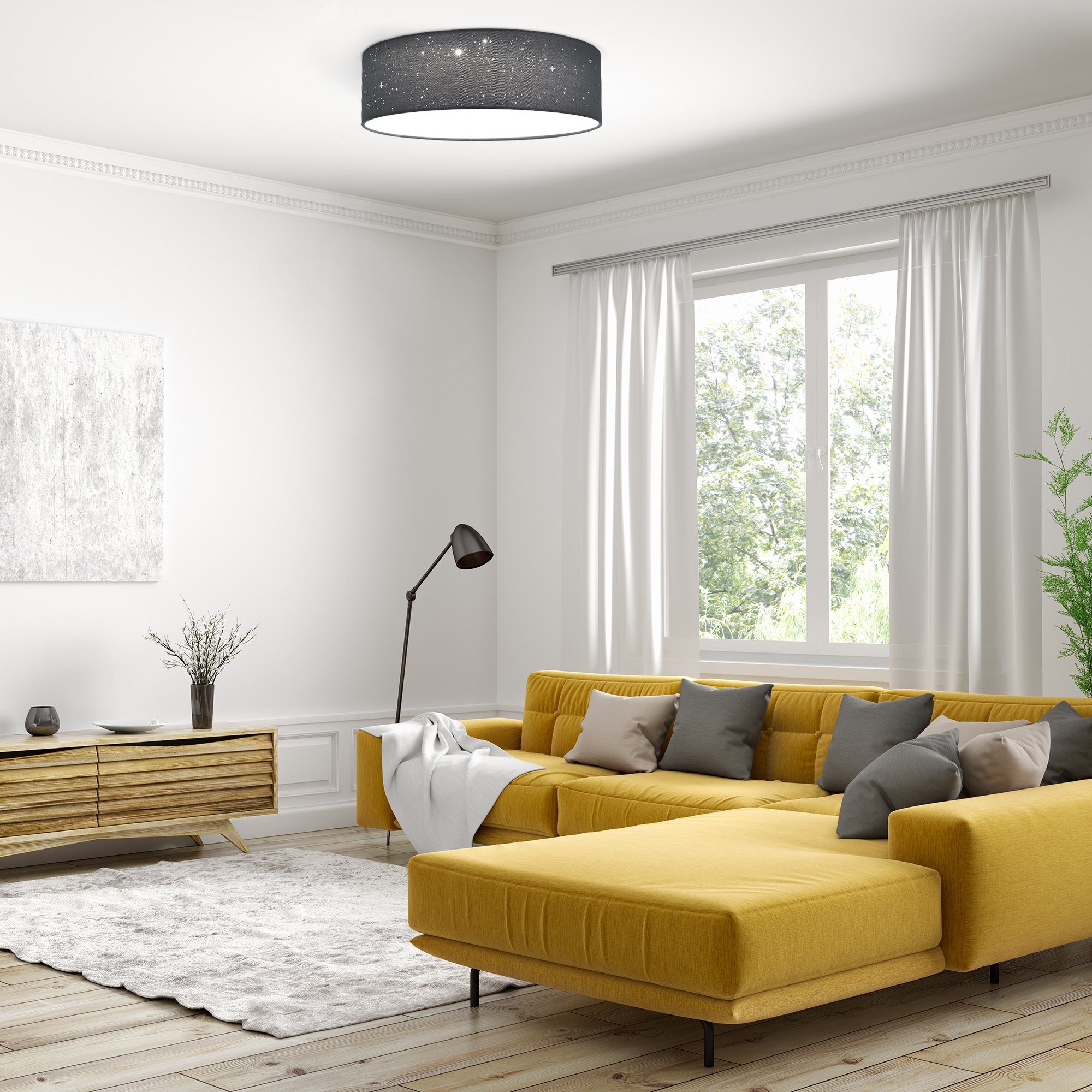 Navaris Deckenleuchten LED Deckenleuchte rund mit Sterneneffekt - dimmbar m günstig online kaufen