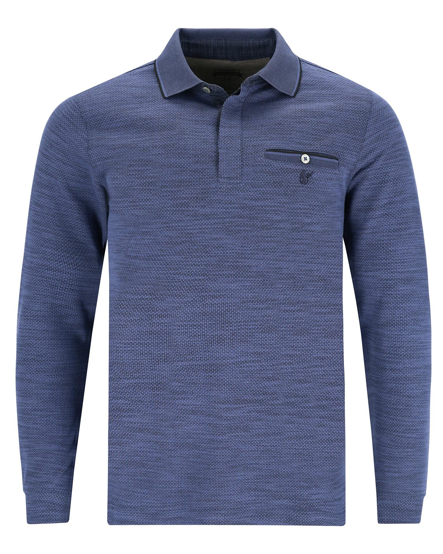 Hajo Langarm-Poloshirt Softknit-Polo mit verdeckter Knopfleiste