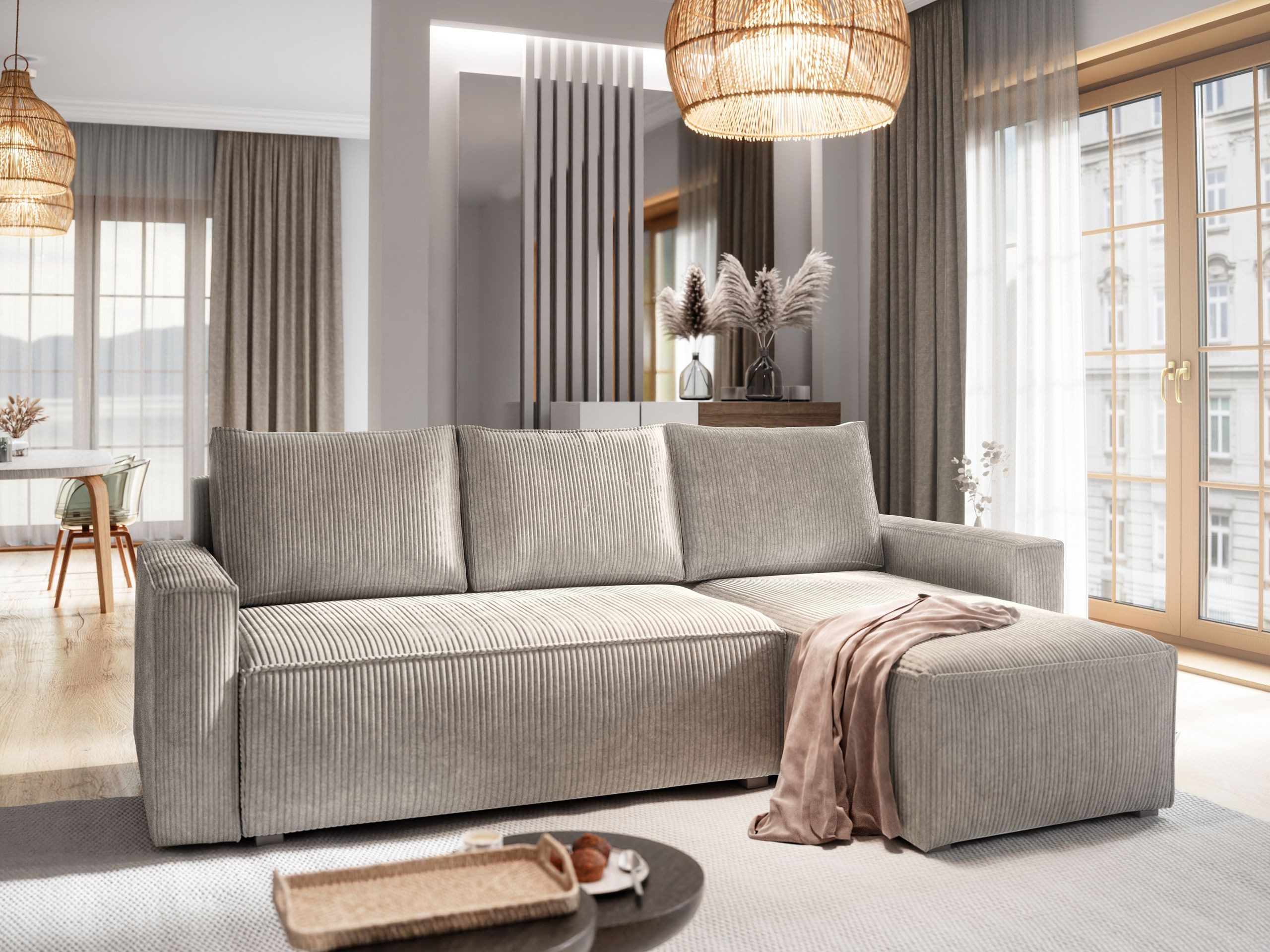 Masseno Ecksofa POTARO mit Schlaffunktion L-Form, Sofa mit Bettkasten günstig online kaufen