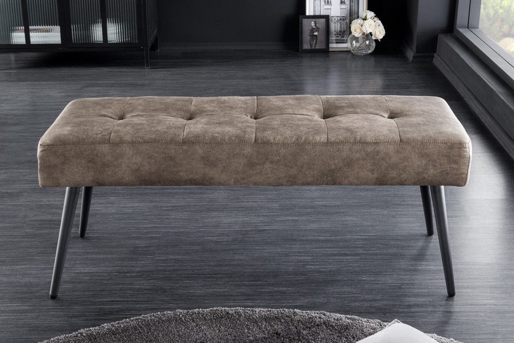 riess-ambiente Sitzbank BOUTIQUE 100cm taupe / schwarz (Einzelartikel, 1-St günstig online kaufen