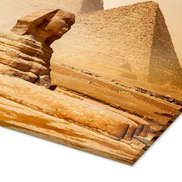 Posterlounge Acrylglasbild Editors Choice, Sphinx und Pyramiden in der ägyptischen Wüste, Fotografie