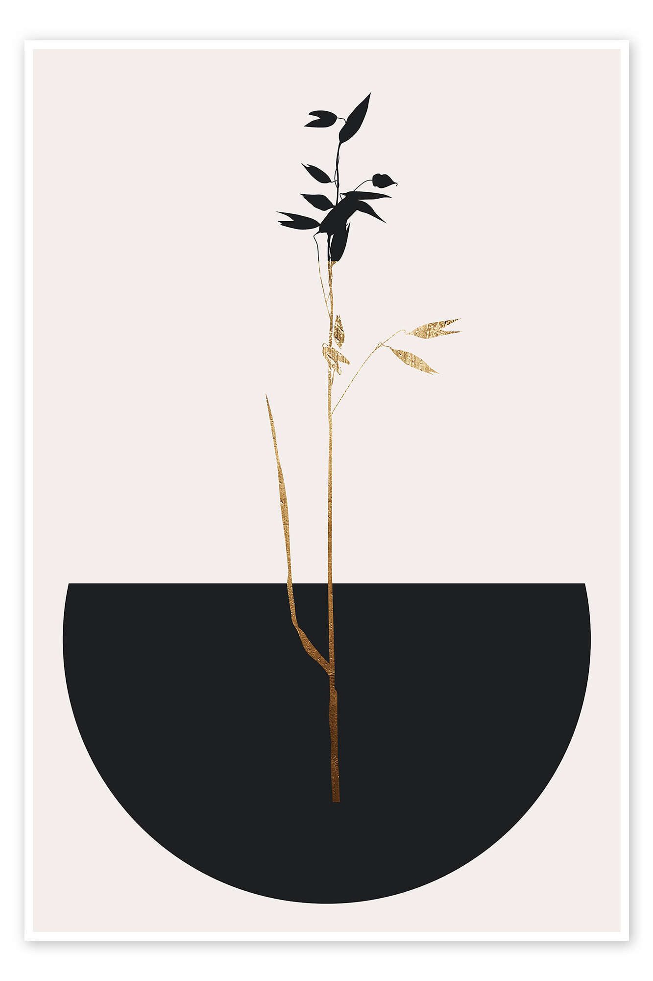 Posterlounge Wandbild Japandi Planta Negra, KUBISTIKA, erhältlich als Poster, Leinwandbild, Wandsticker oder Acrylglasbild