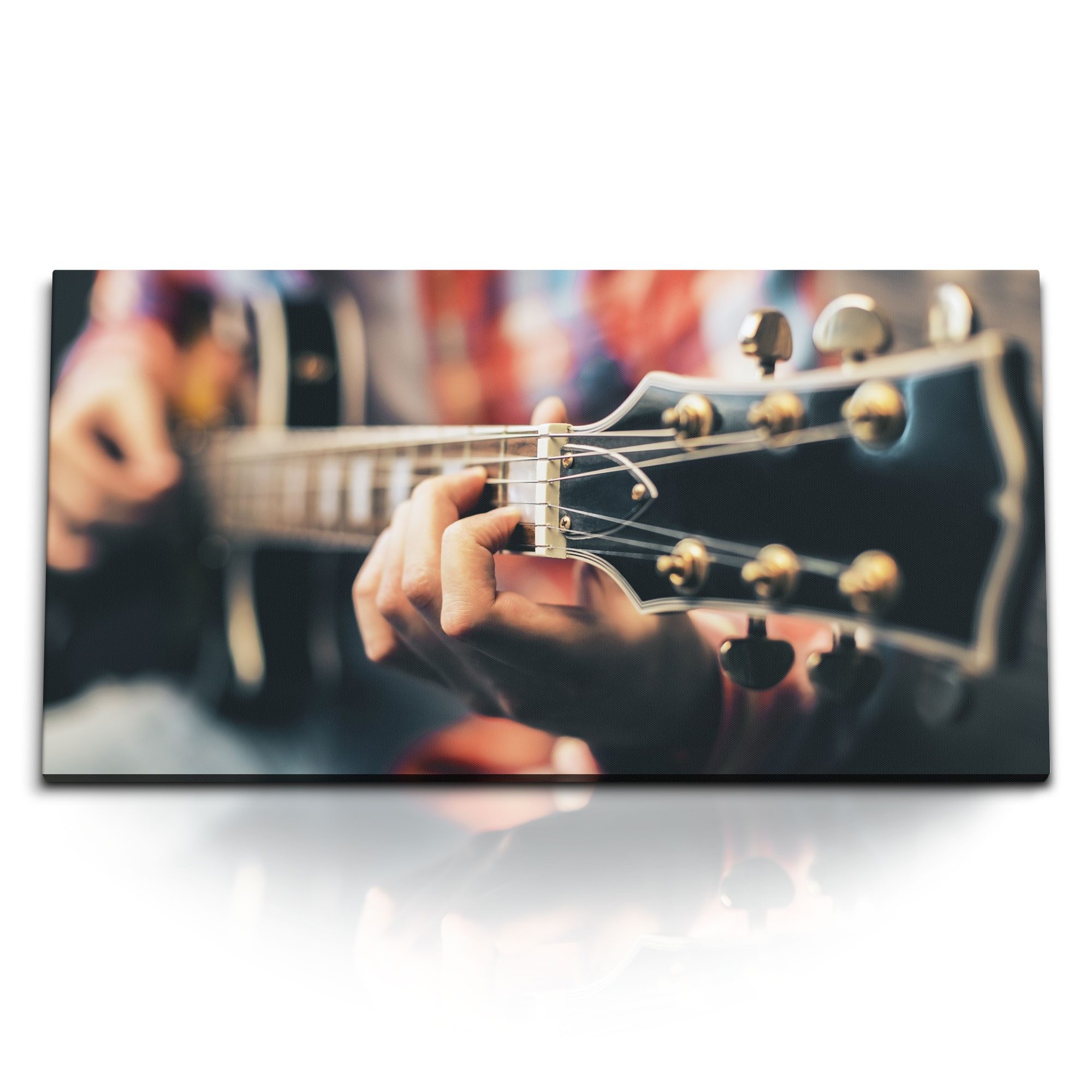 Leinwandbild Kunstdruck Bilder 120x60cm Gitarrist Gitarre Musik Musikzimmer Fotokun