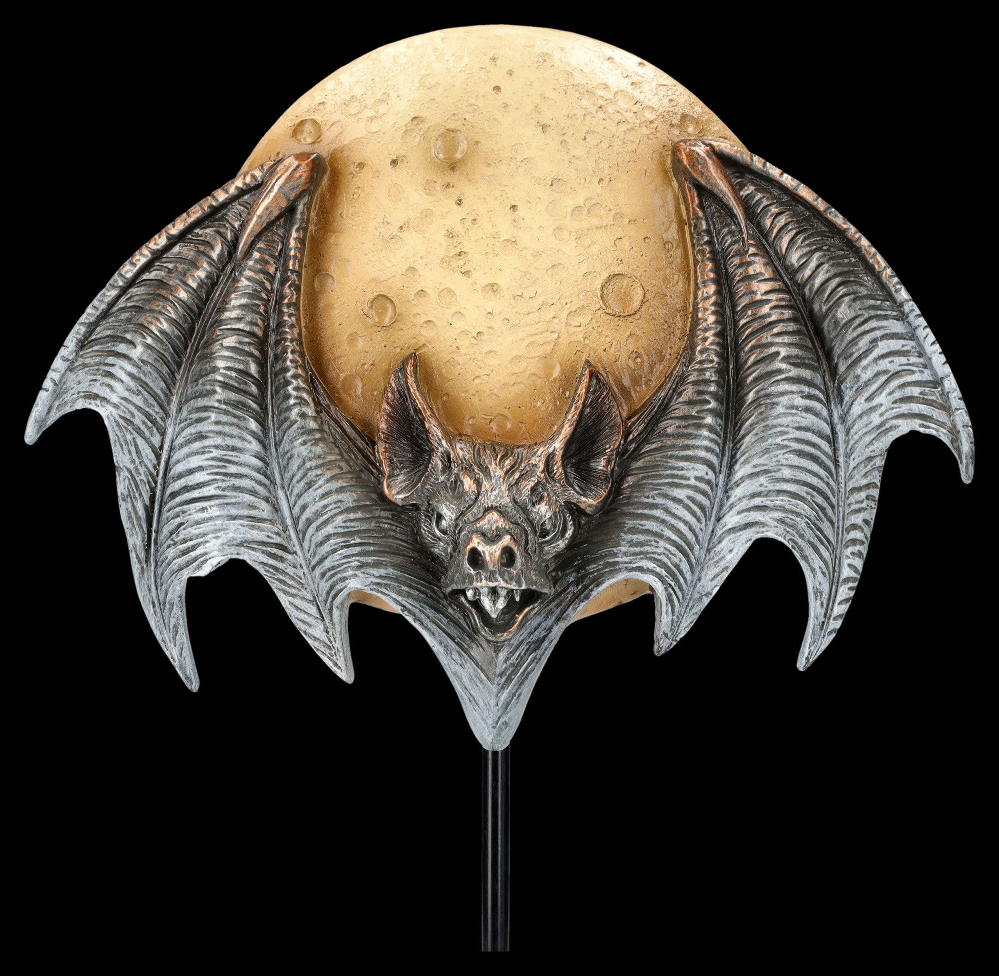 Figuren Shop GmbH Wanddekoobjekt Fledermaus Statue – Gothic Mond Wandrelief Figur Alchemy England 25 cm