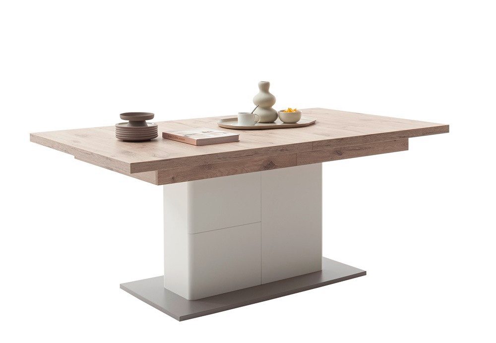 MCA furniture Esstisch Esstisch Palermo, 180(280)x100, ausziebar, Soft white / Viking Oak (No-Set), 180 cm, Tisch, Esszimmertisch, Küchentisch