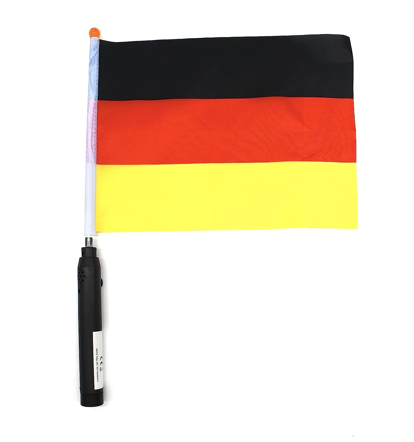Luna24 Fahne Deutschland-Fahne mit Nationalhymne batteriebetrieben, 2 Stück (3-St)