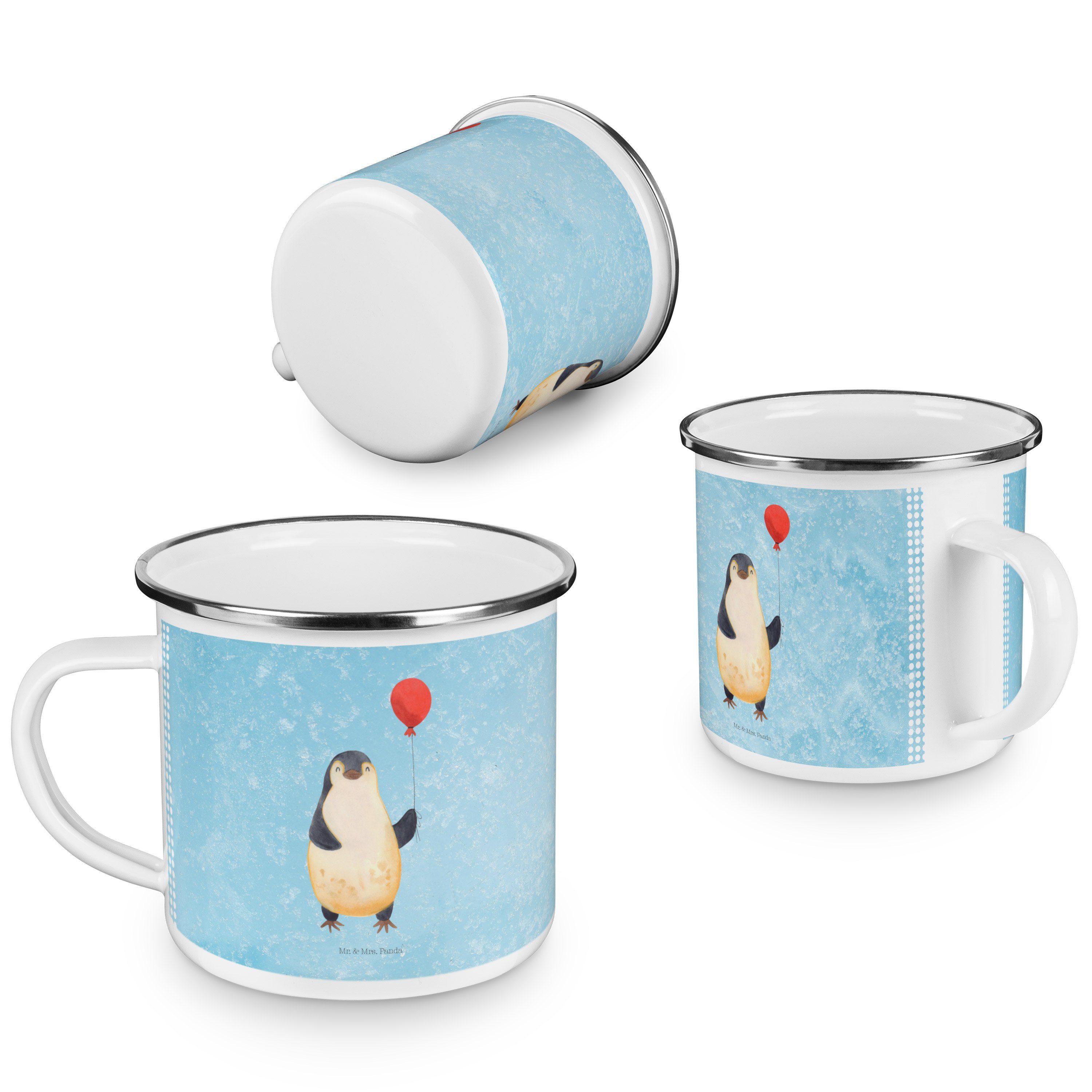 Luftballon Eisblau Geschenk, Emaille Pinguin Panda & Emaille - Trinkb, - Mr. Mrs. Becher Geschenkidee,