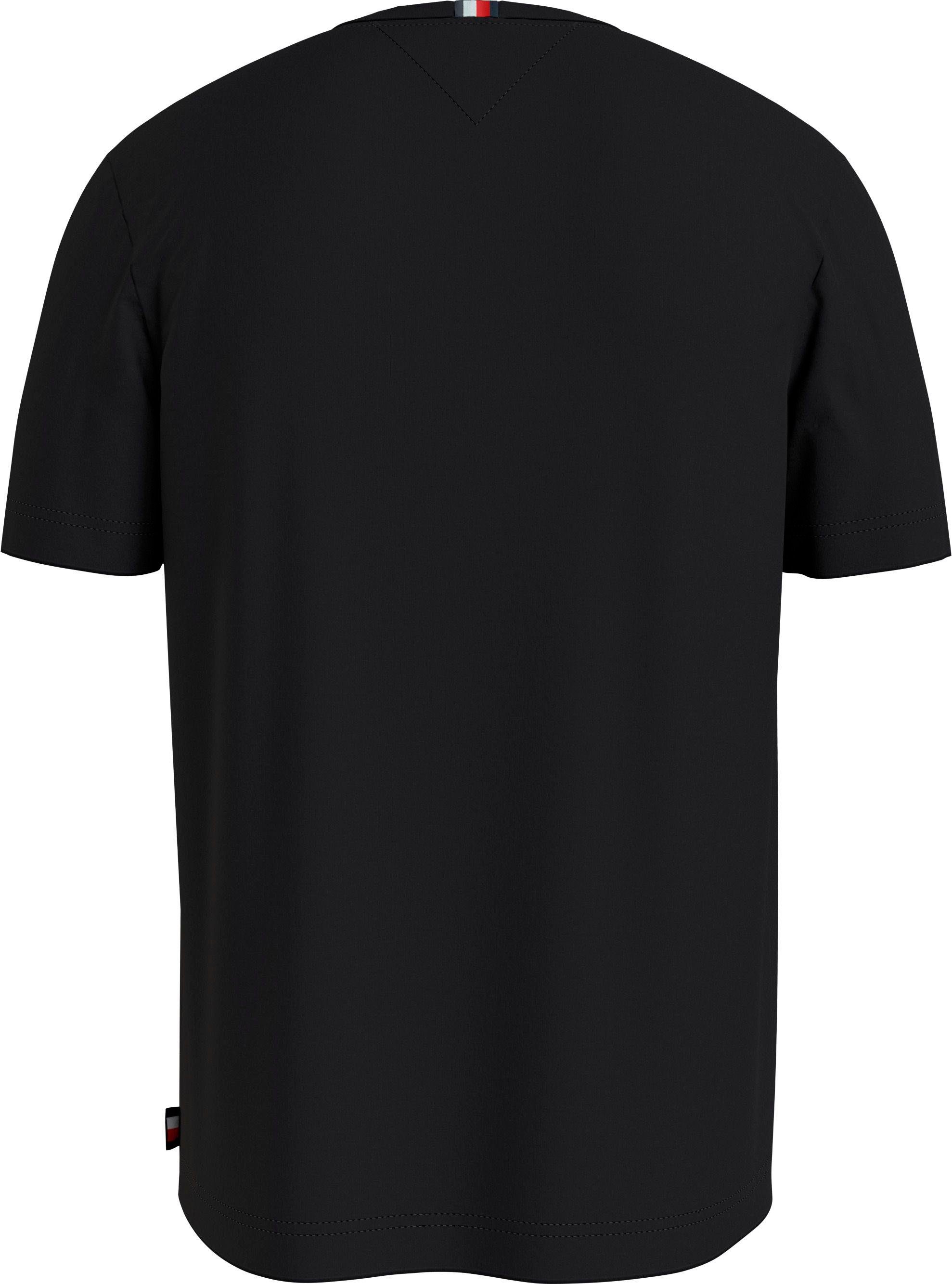 mit Hilfiger TEE STRIPE MONOTYPE T-Shirt CHEST Black Tommy Markenlogo