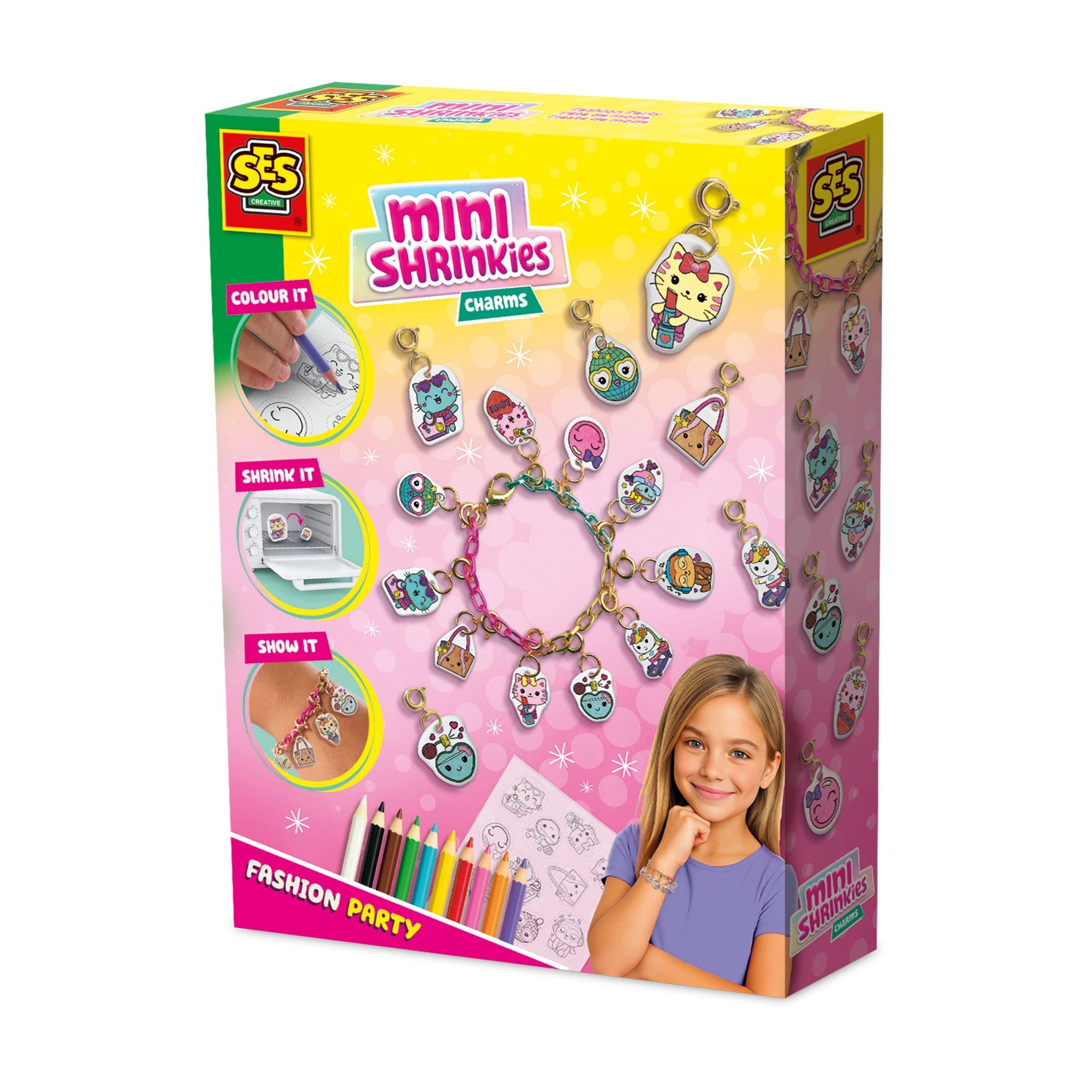 SES Creative Spiel SES Creative Mini Shrinkies – Charms Fashion Party (14175)