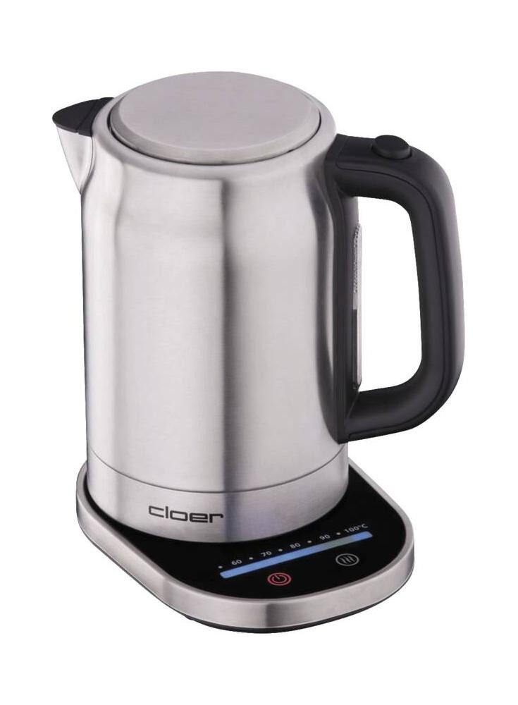 Cloer Wasserkocher Cloer 4459 Wasserkocher mit Temperaturregelung 1,7L Edelstahl