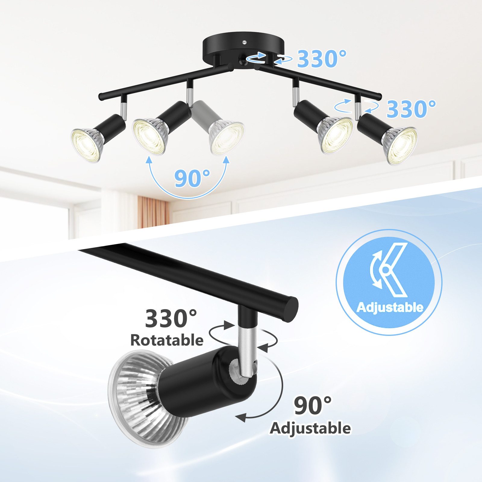 BlingBin Deckenleuchten GU10 Deckenlampe Strahler Schwenkbar günstig online kaufen
