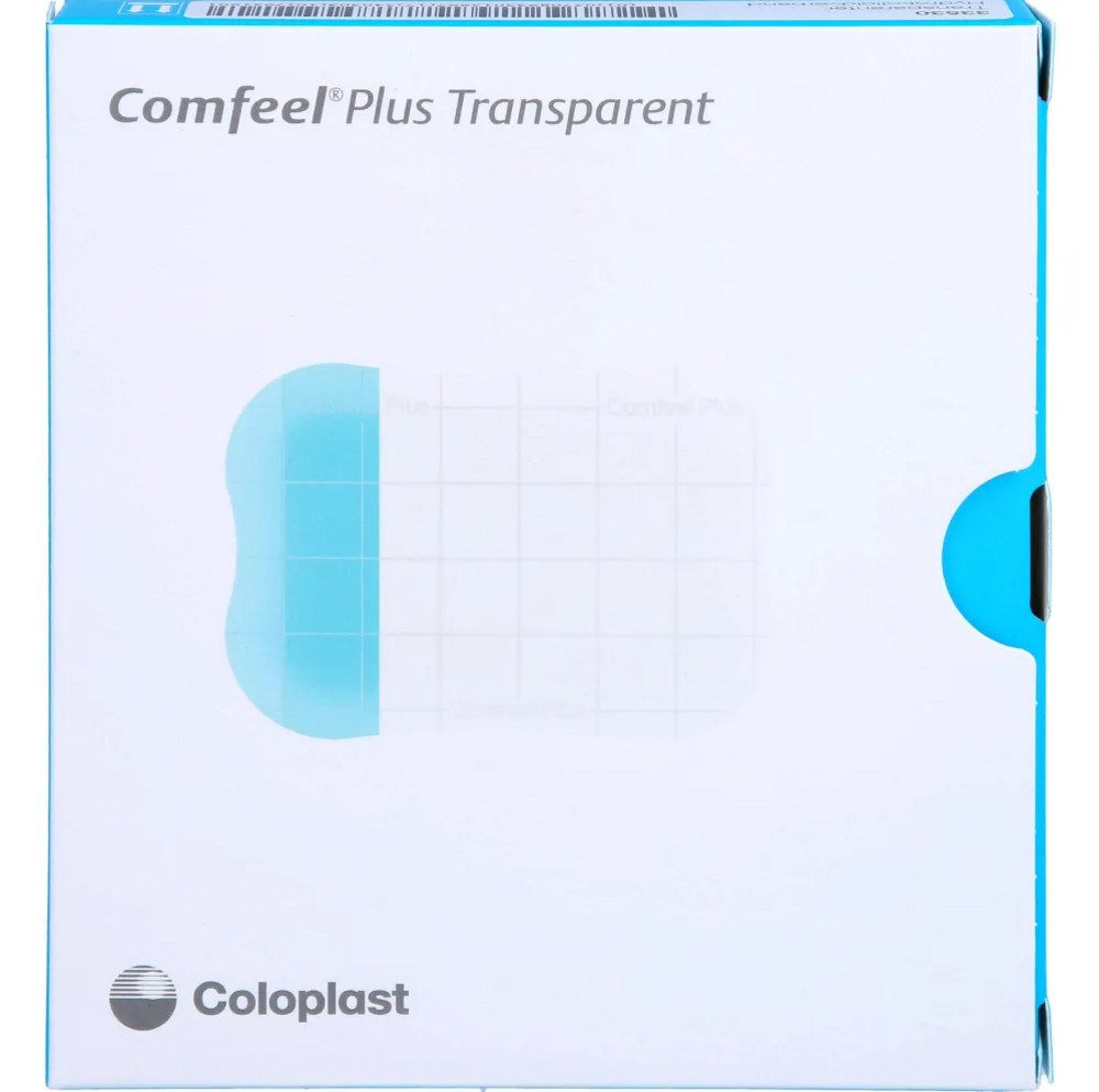 Coloplast Wundpflaster COMFEEL Plus Transparent Hydrokolloidverb.5x7 cm (Spar Set, 10 St., Oberflächliche Verbrennungen Verband), Bakterienresistenter Wundverband