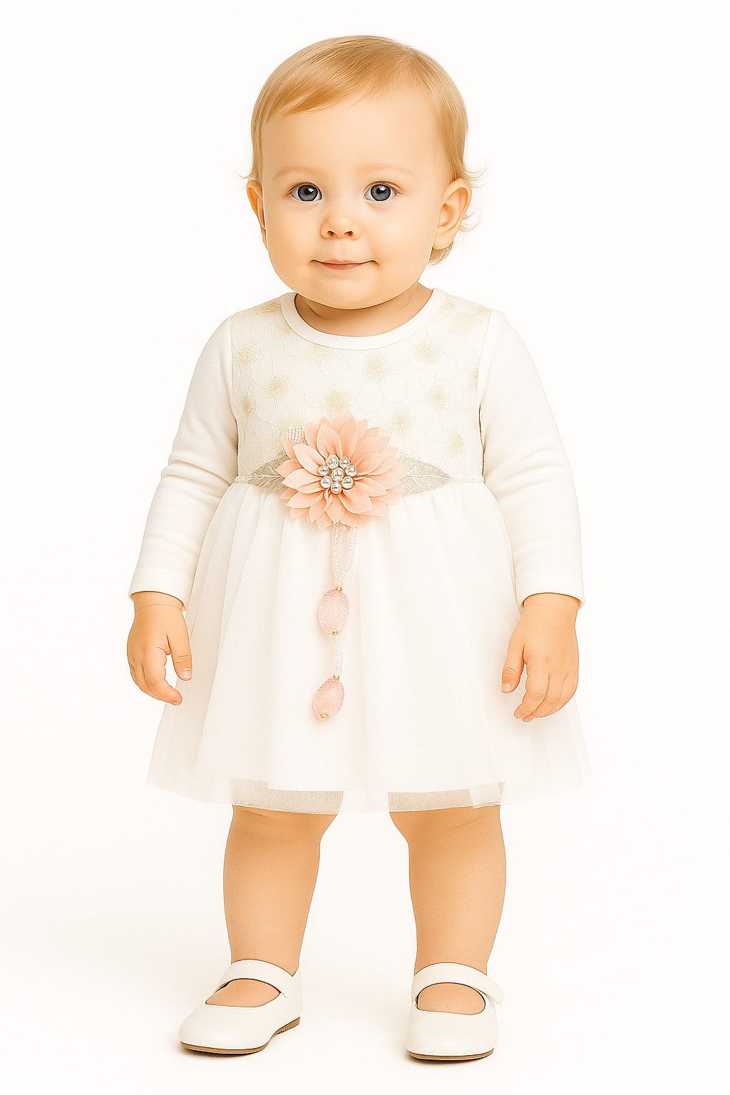 Lorey Medtec Taufkleid Prinzessin Kleid, Party Kleid, Spitze, Tüll, 100% Baumwolle, Weiß Spitze, Tüll