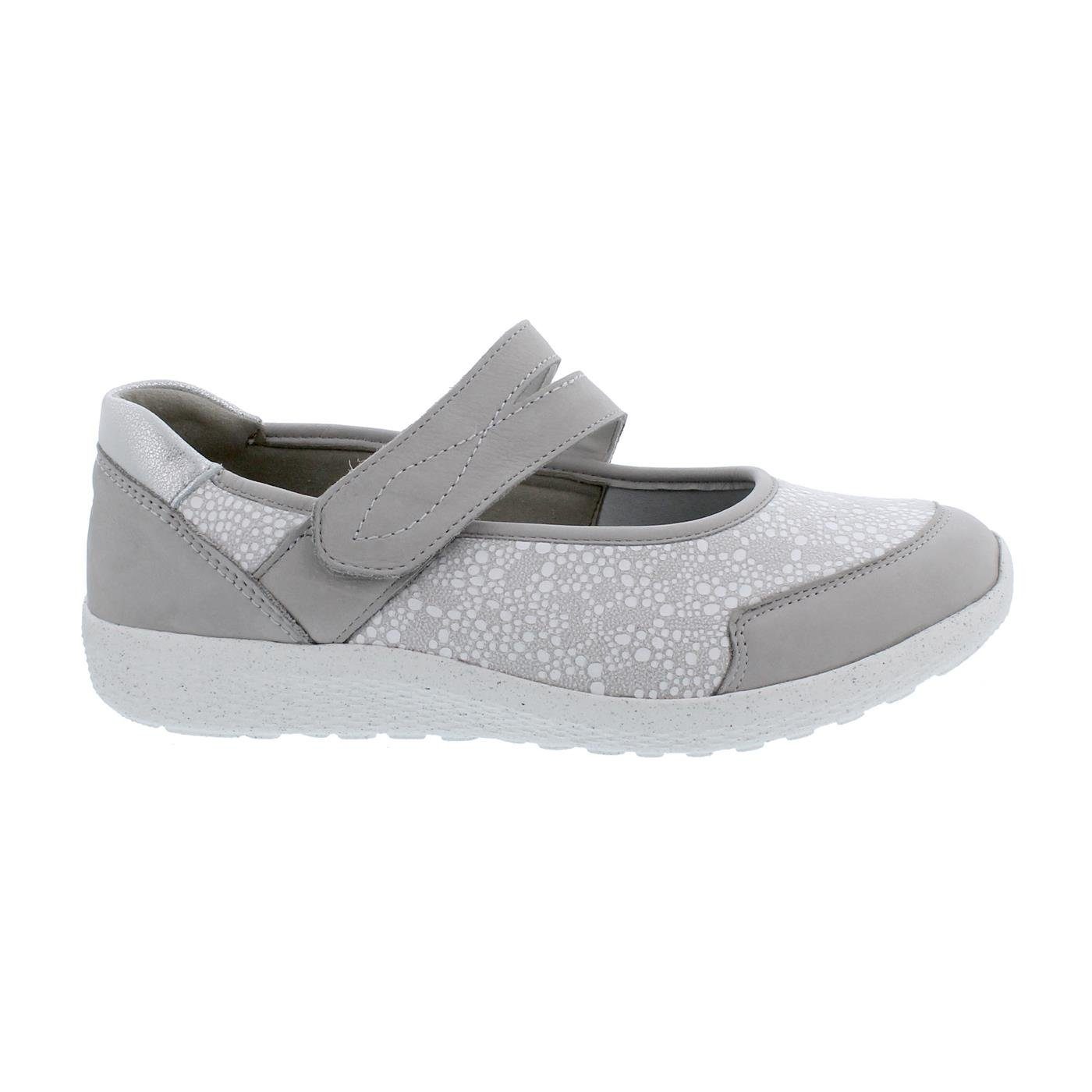 Waldläufer K-Ira Klett-Ballerina 634K31-302-013, Nubuk / Stretch, ceme Klettschuh
