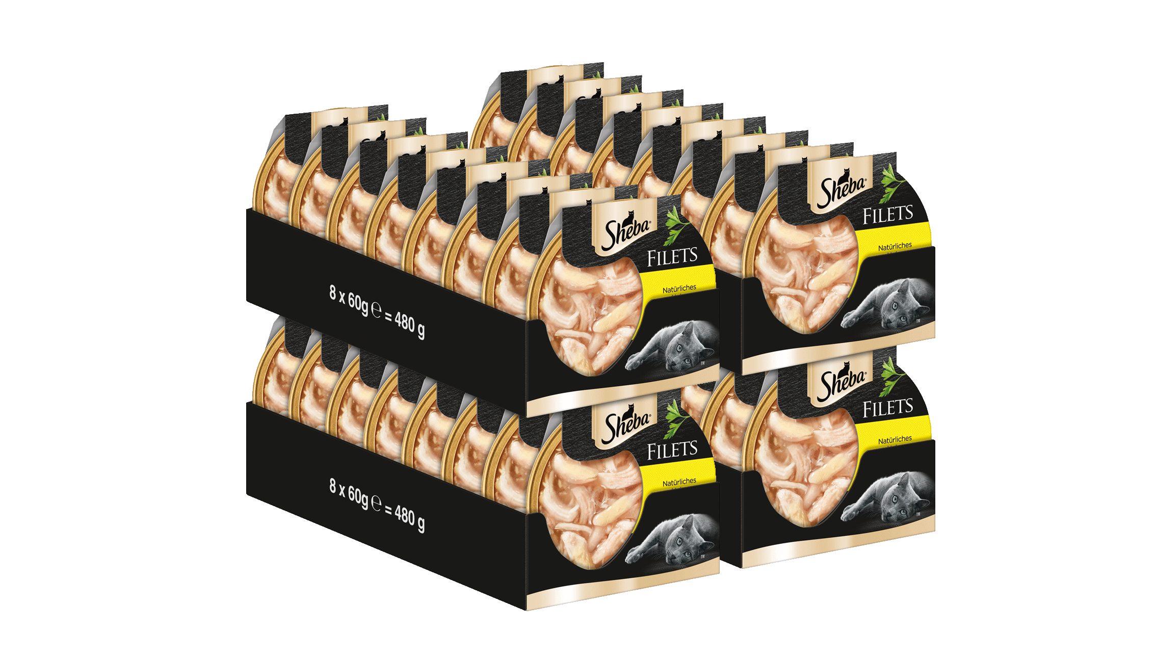 Sheba SHEBA® Schale Filets Huhn Katzenfutter Nassfutter 2 x 16 x 60g, Nassfutter für: Katze