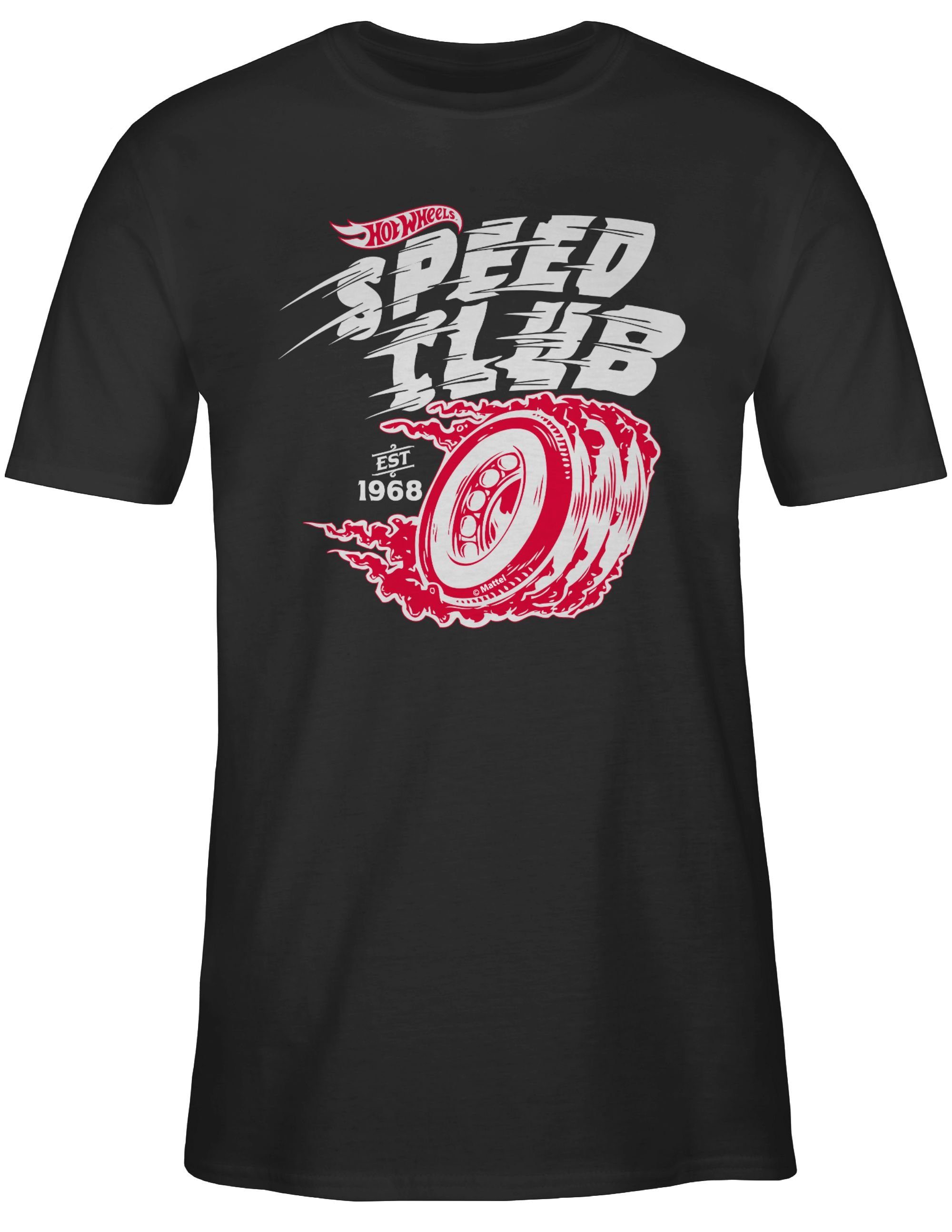 Hot Speed weiß/rot T-Shirt Schwarz 02 Shirtracer Wheels - Herren Club