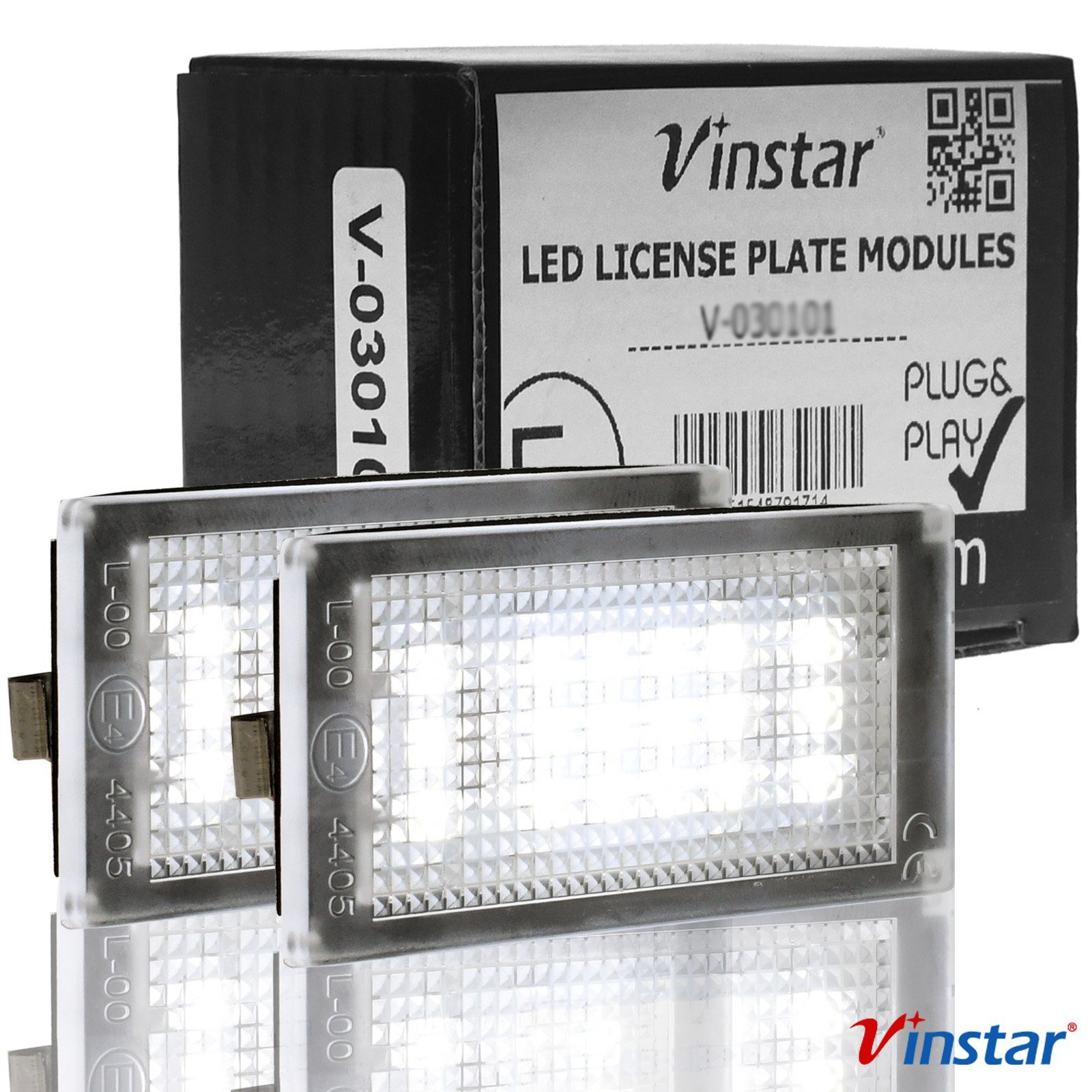 Vinstar KFZ-Ersatzleuchte LED Kennzeichenbeleuchtung E-geprüft für BMW, kompatibel mit: BMW E46 Coupe Cabrio M3 2003-2006