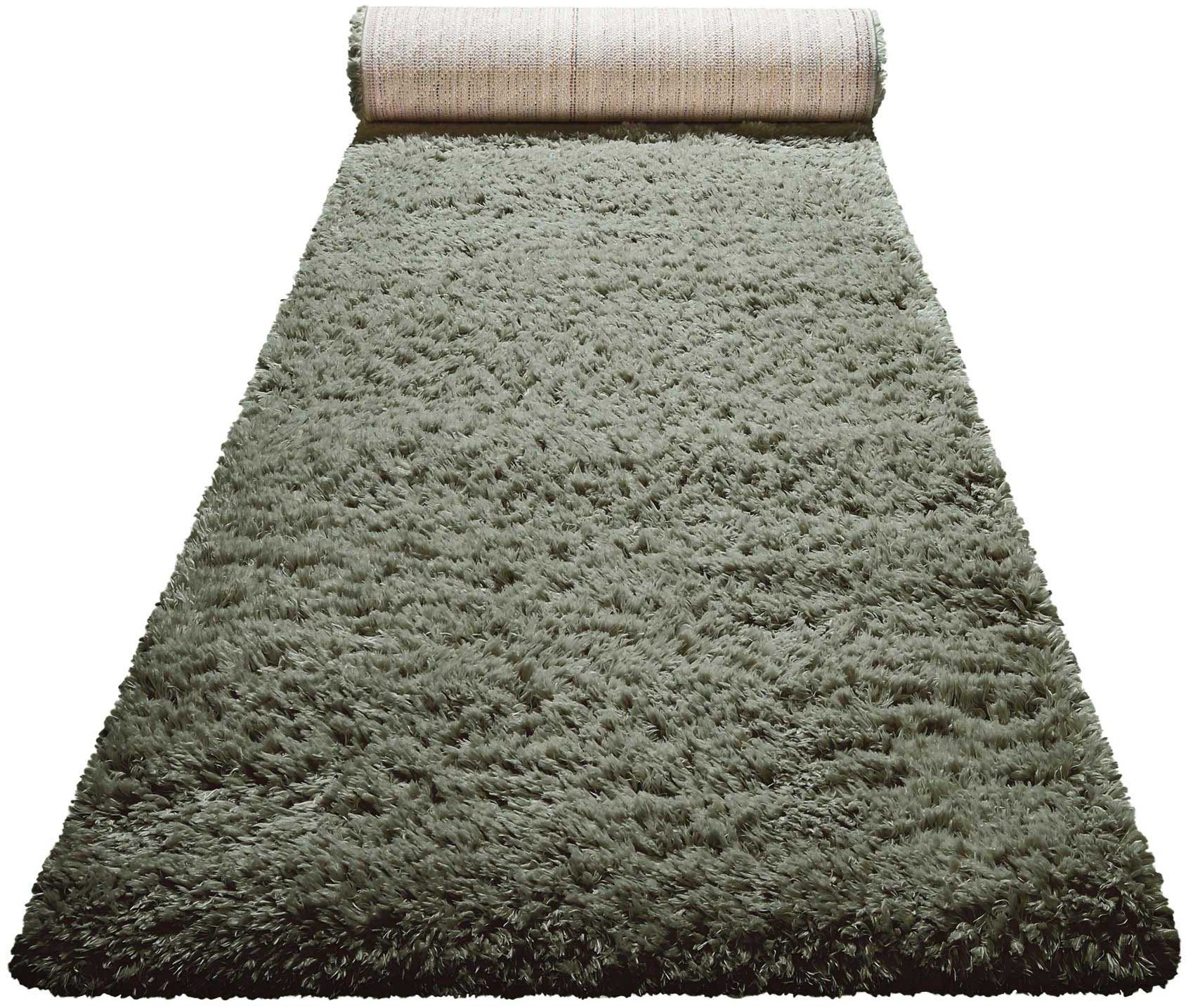 PET, Homie aus mm, Langflor, Wohnzimmer Hochflor-Teppich Matteo HL-0961, recyceltem grün Höhe: rechteckig, Shaggy, 100% Living, nachhaltig 50