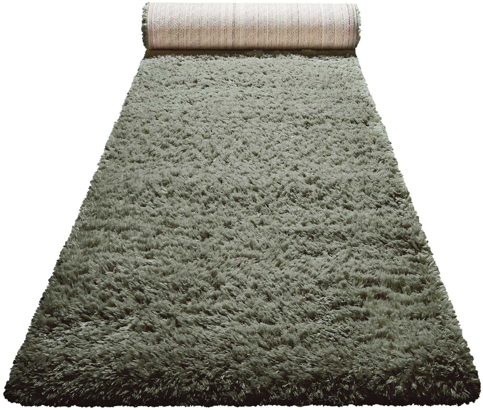 Hochflor-Teppich Matteo HL-0961, Homie Living, mm, Höhe: grün rechteckig, Shaggy, nachhaltig recyceltem aus 100% Wohnzimmer PET, 50 Langflor